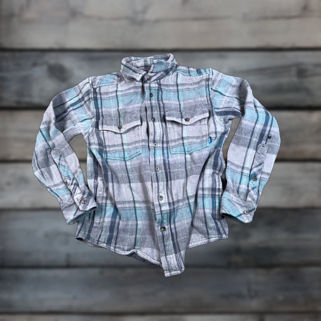 KAVU KAVU Heavyweight Flannel Shirt Adult Medium Gray Plaid Workwear Grunge Size US M / EU 48-50 / 2 - 1 Thumbnail