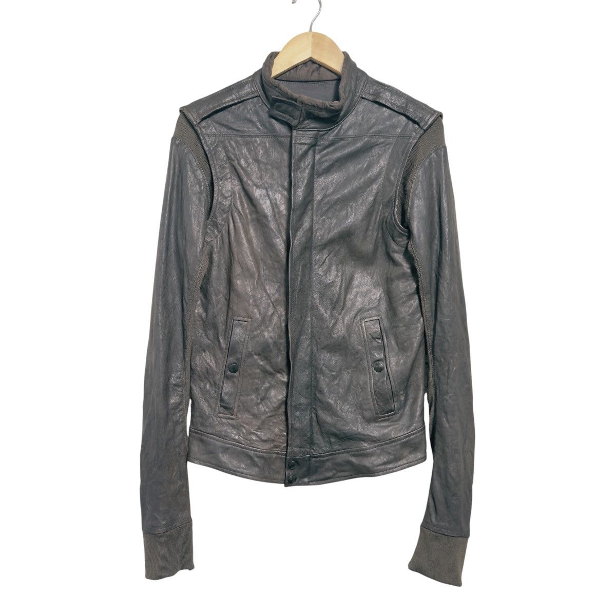 Rick Owens SAMPLE Campioni Rick Owens Bitter Hybrid Leather Jacket Size US S / EU 44-46 / 1 - 1 Thumbnail