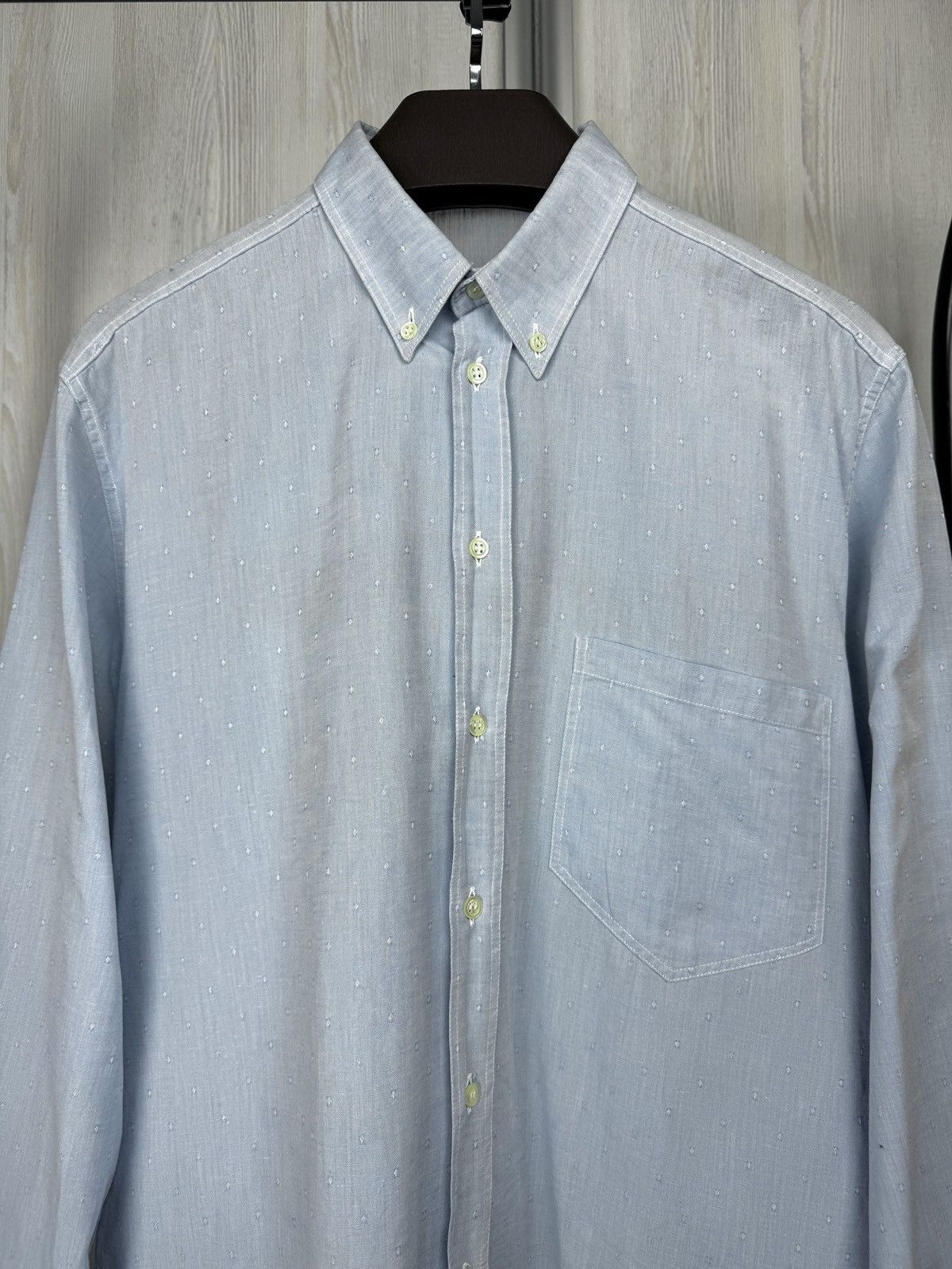 Valentino Valentino UOMO vintage cotton blue patterned button up shirt Size US L / EU 52-54 / 3 - 3 Thumbnail