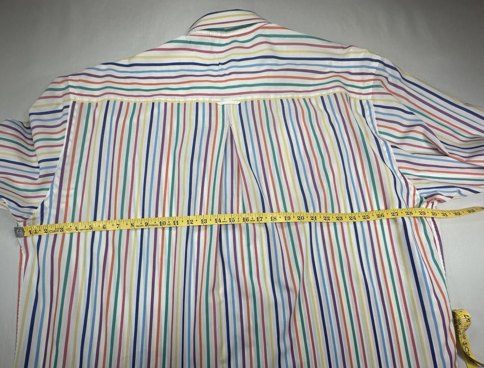 Monet MINE Striped Long Sleeve Button Down Shirt Multicolored 3XB Size US XXL / EU 58 / 5 - 6 Thumbnail