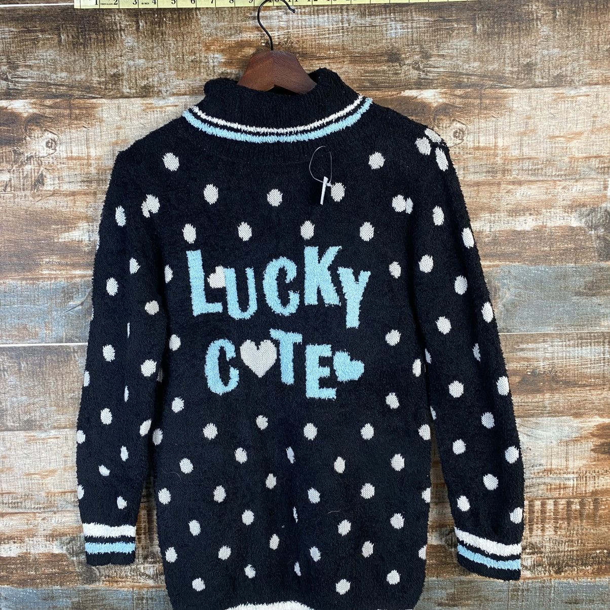 Japanese Brand DL Spice Lip Black Knitwear fur sweatshirt #C1062 Size S / US 4 / IT 40 - 2 Thumbnail