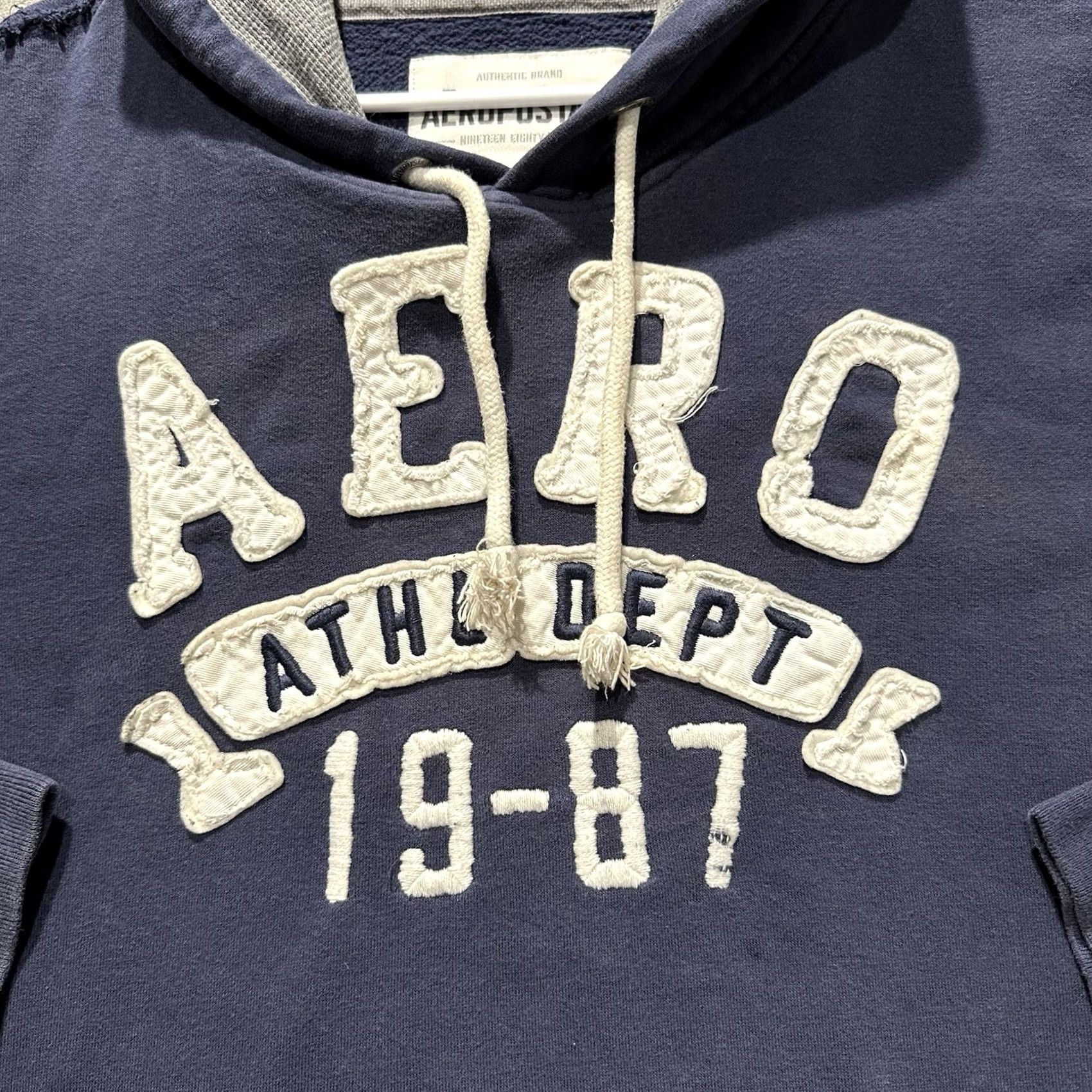 Aeropostale Aeropostale Sweatshirt Mens 2XL Navy Blue Waffle Knit Hood Athletic Department Size US XXL / EU 58 / 5 - 3 Thumbnail