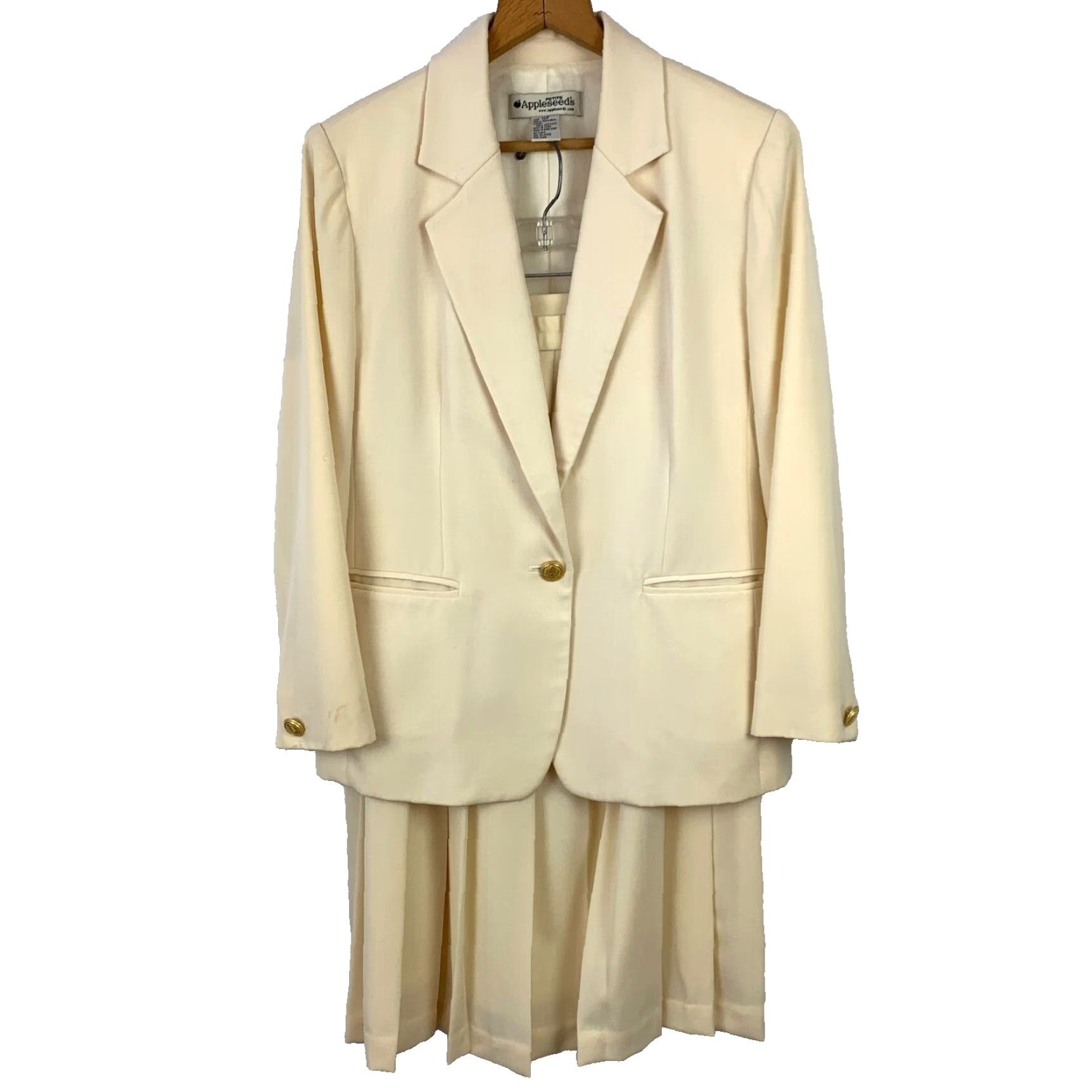 Vintage VINTAGE Petite Yellow Wool Blazer Skirt Suit Womens 12P Blazer Jacket Skirt Set 2 Piece Wool 100% Acetate Lining Yellow 12P Womens Size 34" / US 12 / IT 48 - 2 Thumbnail