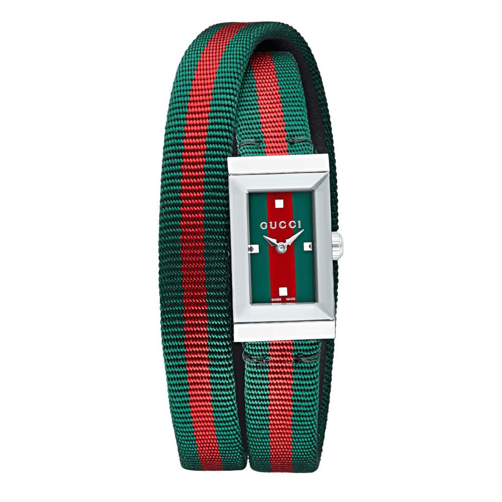 Gucci Gucci 14mm Web G-Frame Double Wrap Watch Size ONE SIZE - 1 Thumbnail