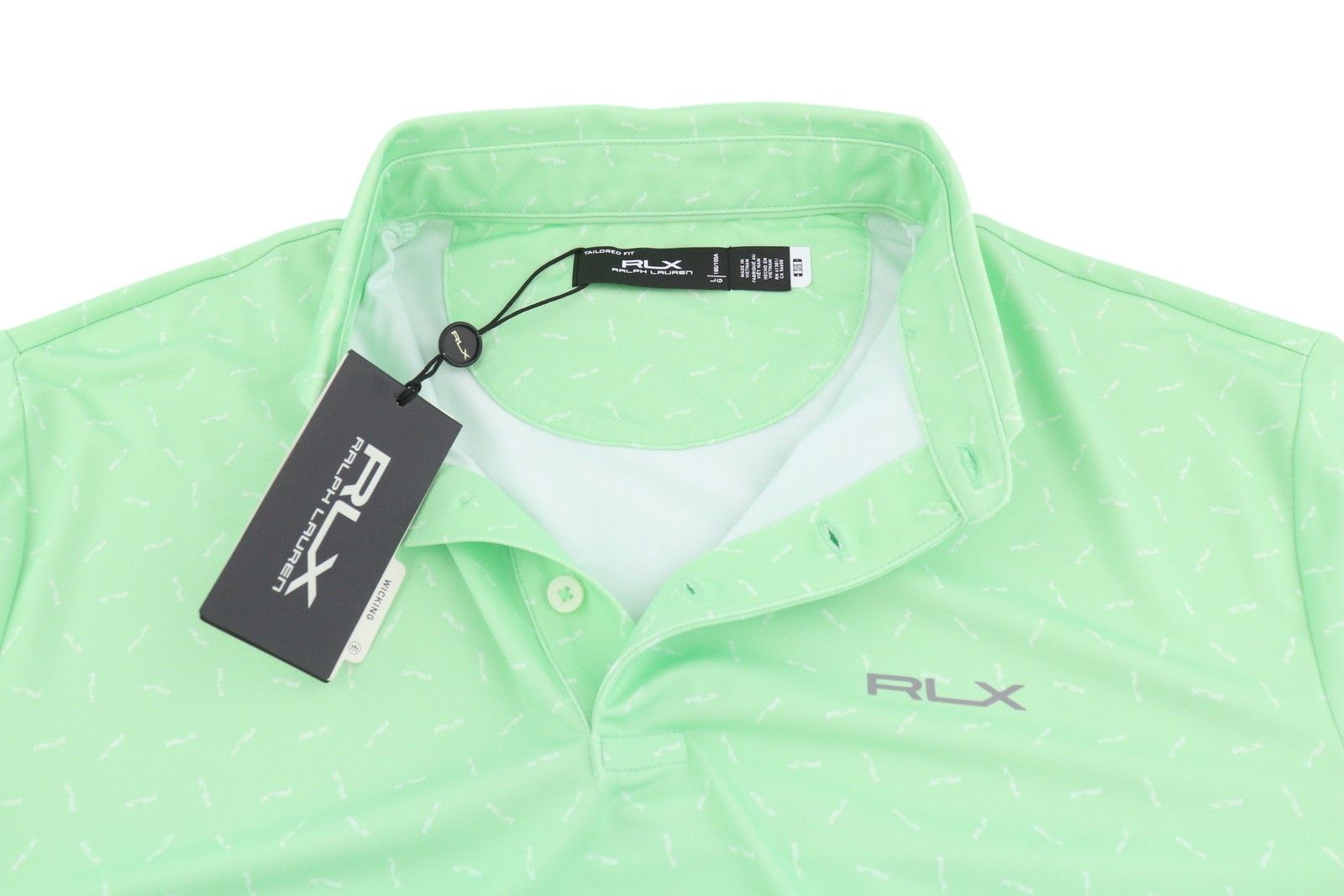 RLX Ralph Lauren GOLF L Green Patterned Wicking Tee 84564 Size US L / EU 52-54 / 3 - 4 Thumbnail