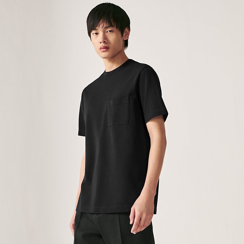 Hermes × Tee Shirt HERMES T SHIRT H LOGO WOOL POLO BLACK