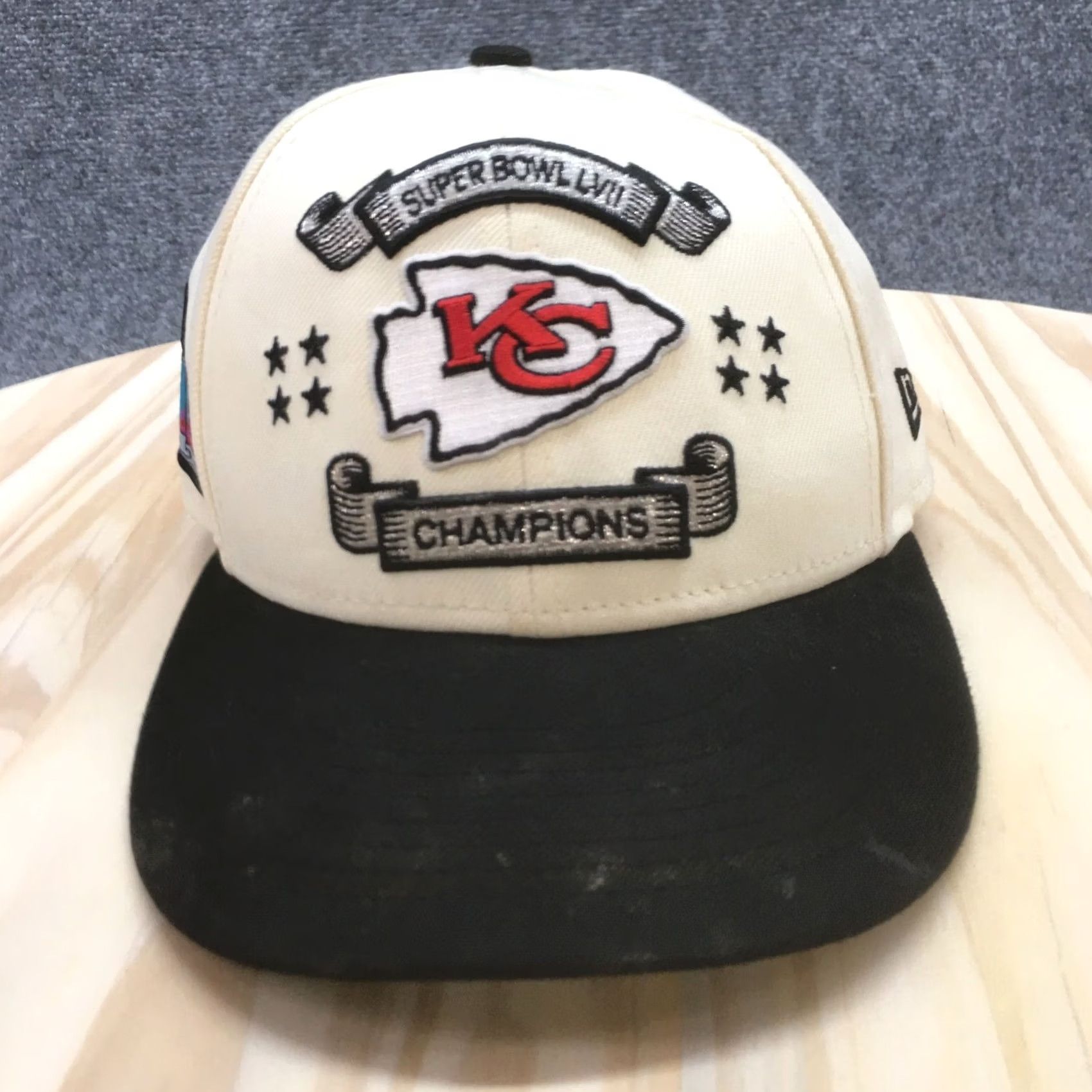 New Era Kansas City Chief Superbowl 57 Baseball Hat Mens White One Size Embroidered Logo Size ONE SIZE - 4 Thumbnail