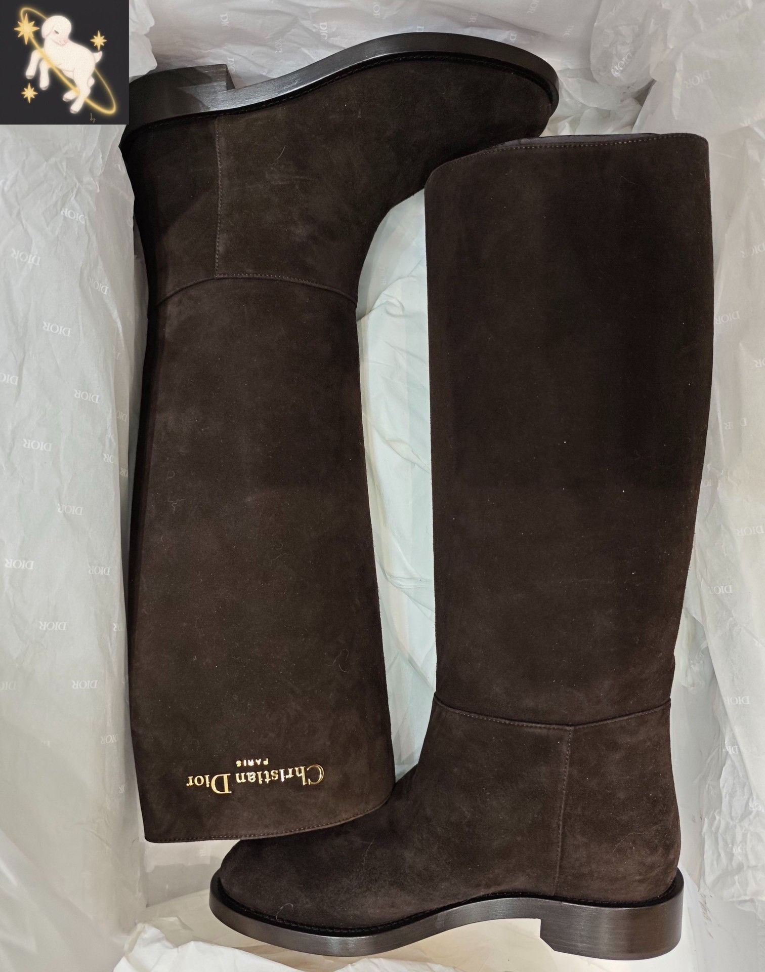 Dior Dior D-Town Deep Brown Suede Knee-High Boots Size US 6.5 / IT 36.5 - 1 Thumbnail