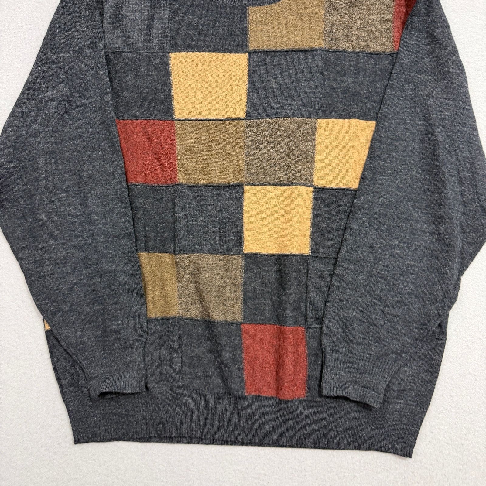 Vintage Vintage Tagio Sweater Extra Large Gray Checkered Wool Blend Size US XL / EU 56 / 4 - 2 Thumbnail