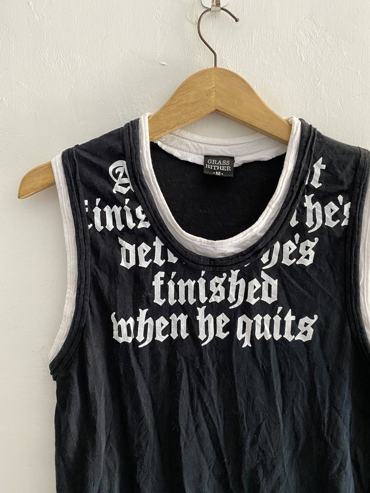 14th Addiction × KMRii × Yasuyuki Ishii Japanese Grass hither poem double layers tanktop Size US M / EU 48-50 / 2 - 2 Thumbnail