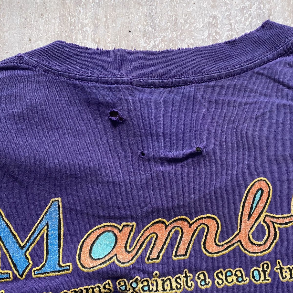 Mambo VINTAGE 1995 RARE MAMBO FISH AMAZING DESTRESSED T SHIRT 315 Size US XL / EU 56 / 4 - 7 Thumbnail