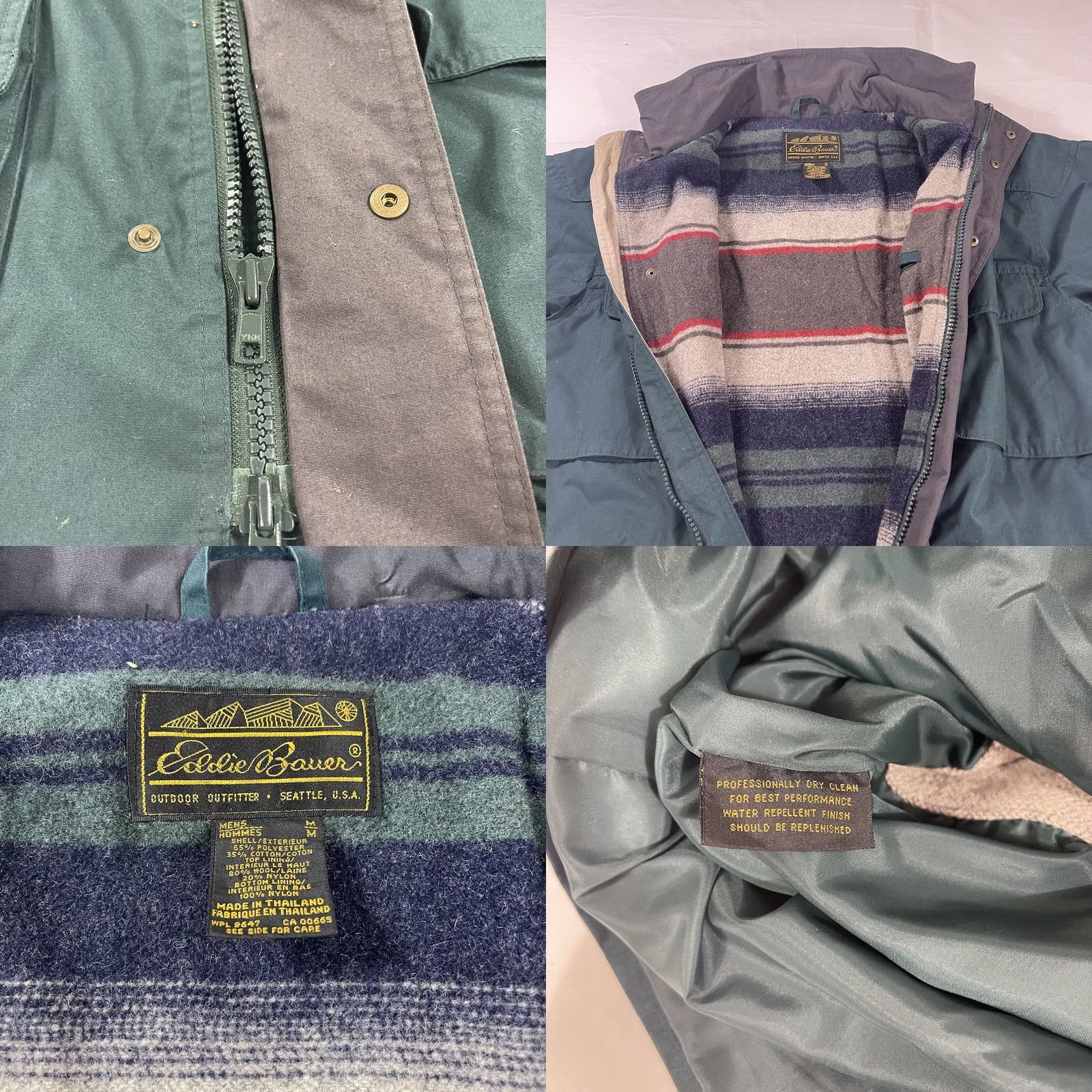 Eddie Bauer VINTAGE Eddie Bauer Jacket Unisex Adults M Full Zip Flannel Lining Green 90s Chore Work Barn Style Basic Jacket Mens Women Size M / US 6-8 / IT 42-44 - 9 Thumbnail