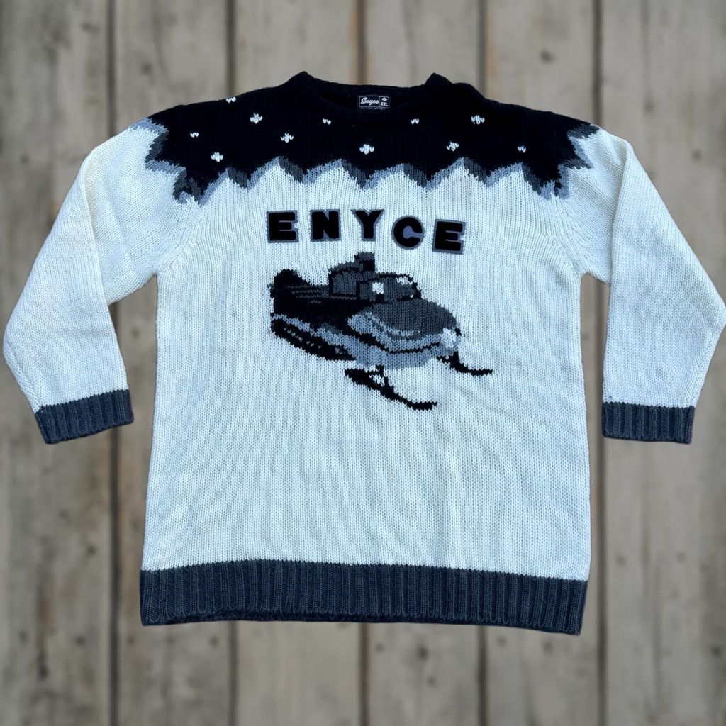 Enyce VINTAGE Enyce Sweater Pullover Knit Hoodie 2XL Gray Men 90s Hip Hop Streetwear NYC City Urban Baggy XLT Size US XXL / EU 58 / 5 - 1 Thumbnail