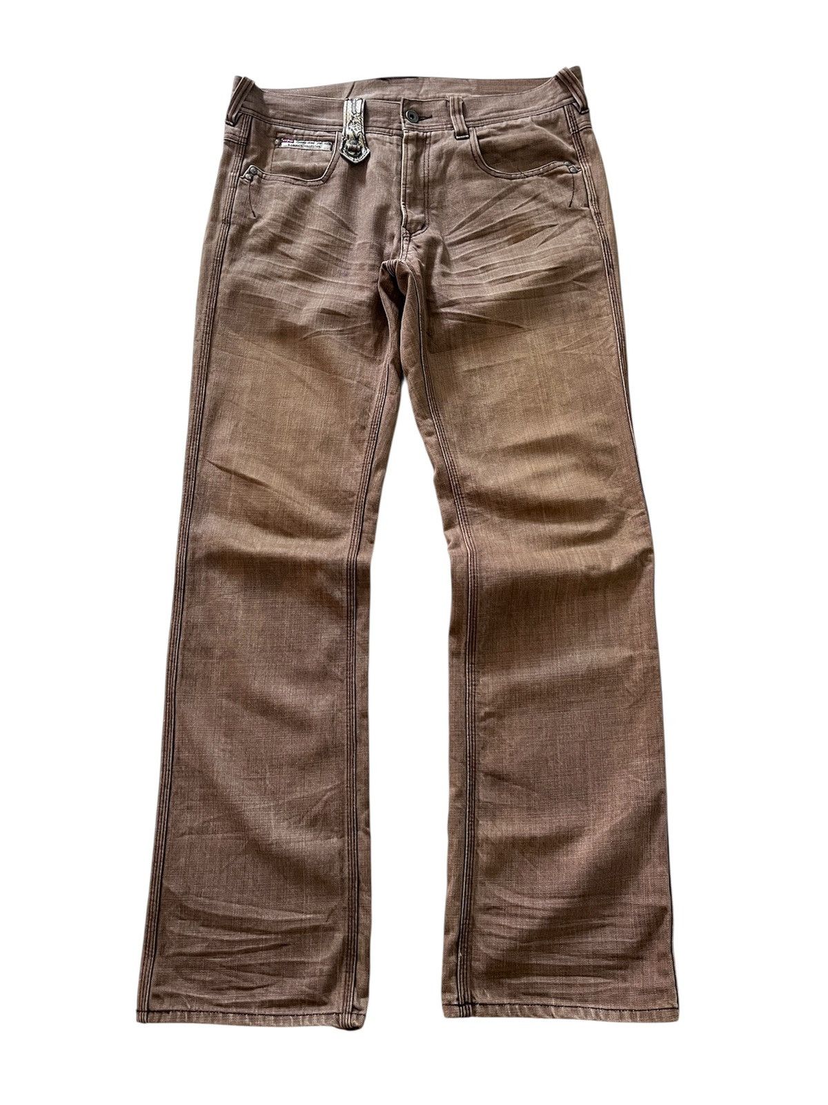 Tornado Mart JAPANESE NCFM SNAKE PHYTON FLARED JEANS Size US 33 - 3 Thumbnail