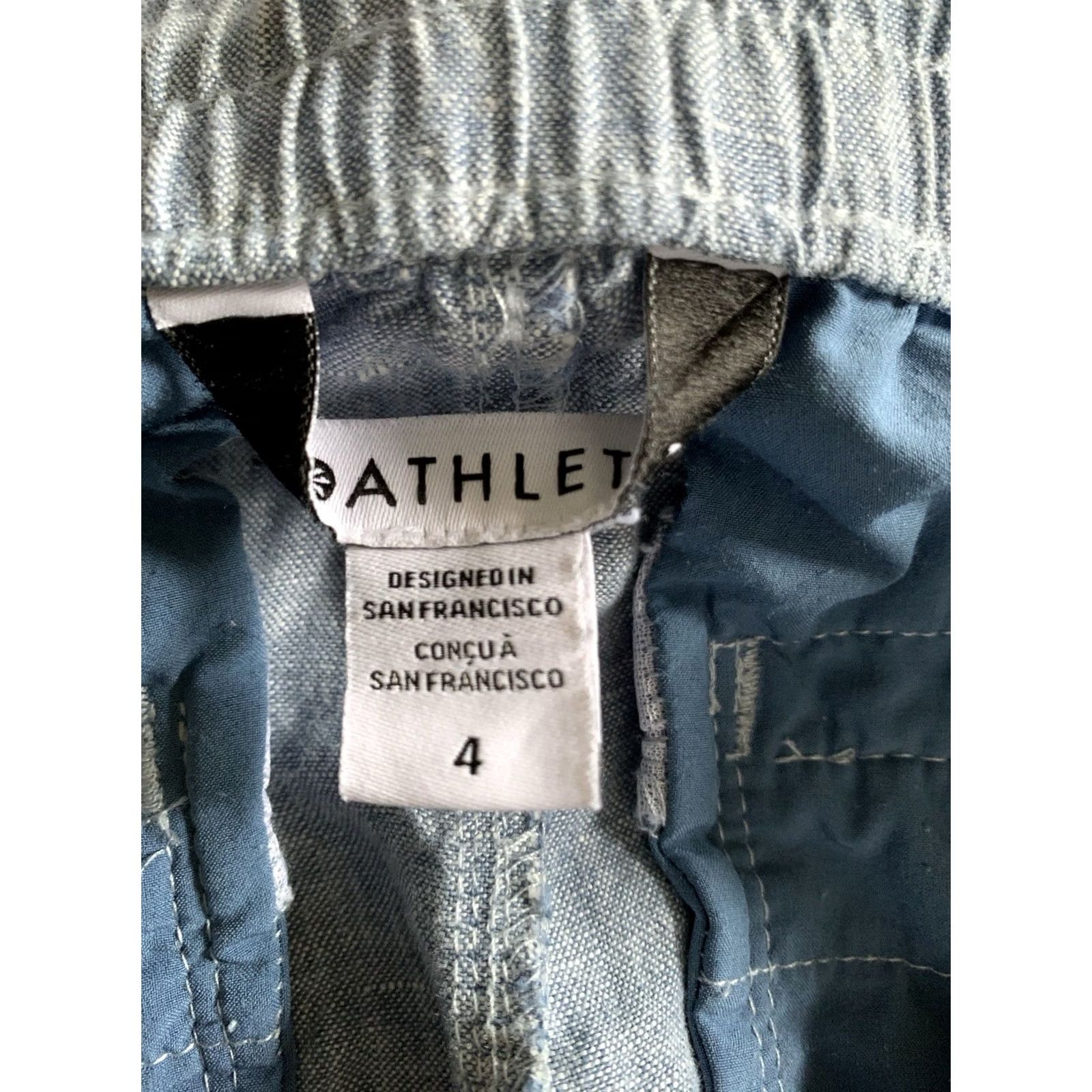 Athleta Athleta Retreat Jogger Pants Womens Size 4 Chambray Blue Pockets Linen Casual Travel Knit Size 27" / US 4 / IT 40 - 3 Thumbnail
