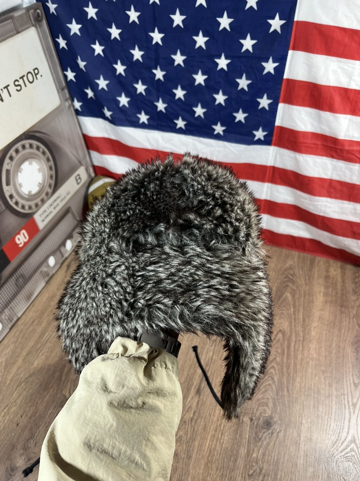 Japanese Brand Vintage Fuzzy Mohair Ushanka Drill Hat Y2k Size ONE SIZE - 3 Thumbnail