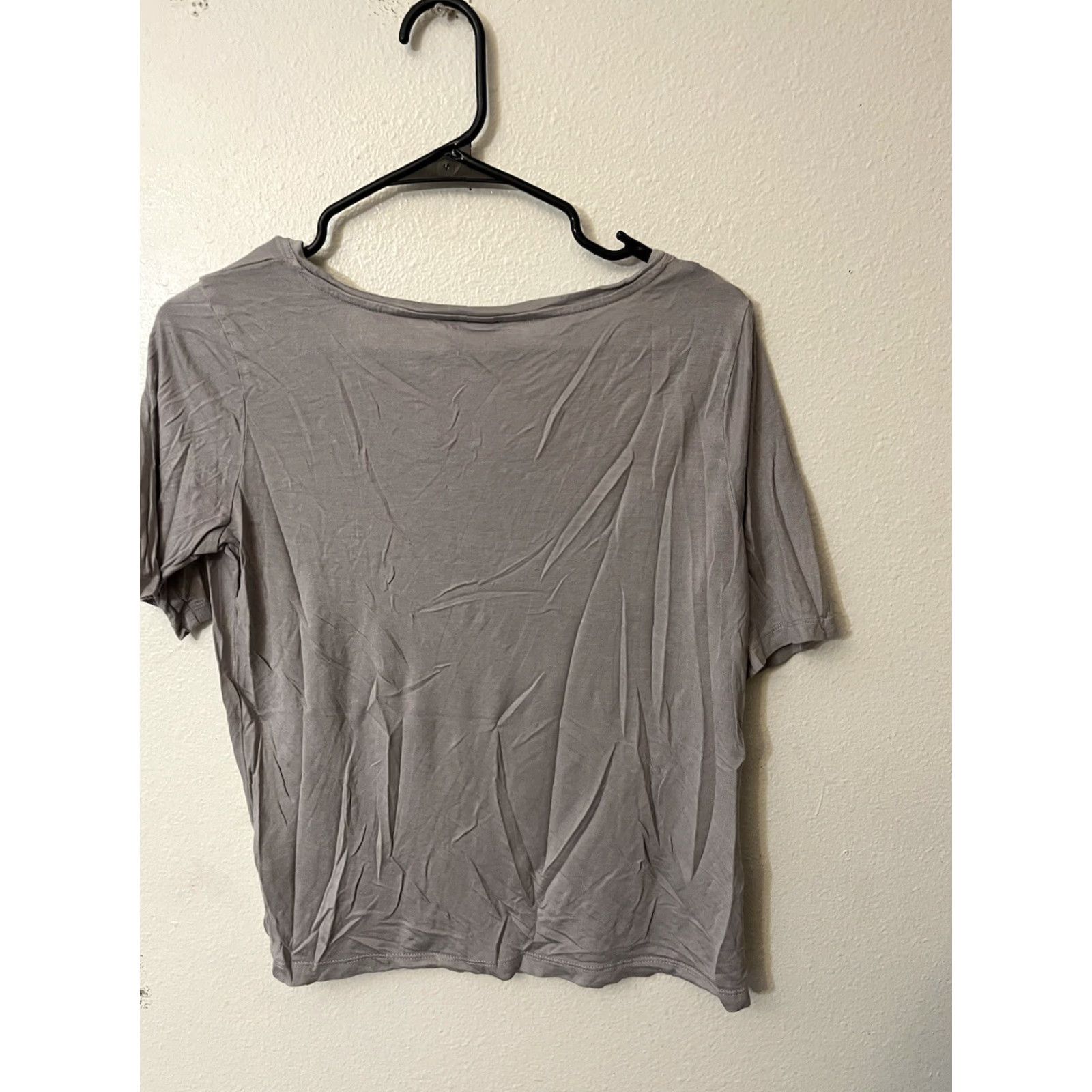 H&M VINTAGE H&M T-Shirt Shirt Women Small Gray Solid Short Sleeve Logo 90s Womens Size S / US 4 / IT 40 - 3 Thumbnail