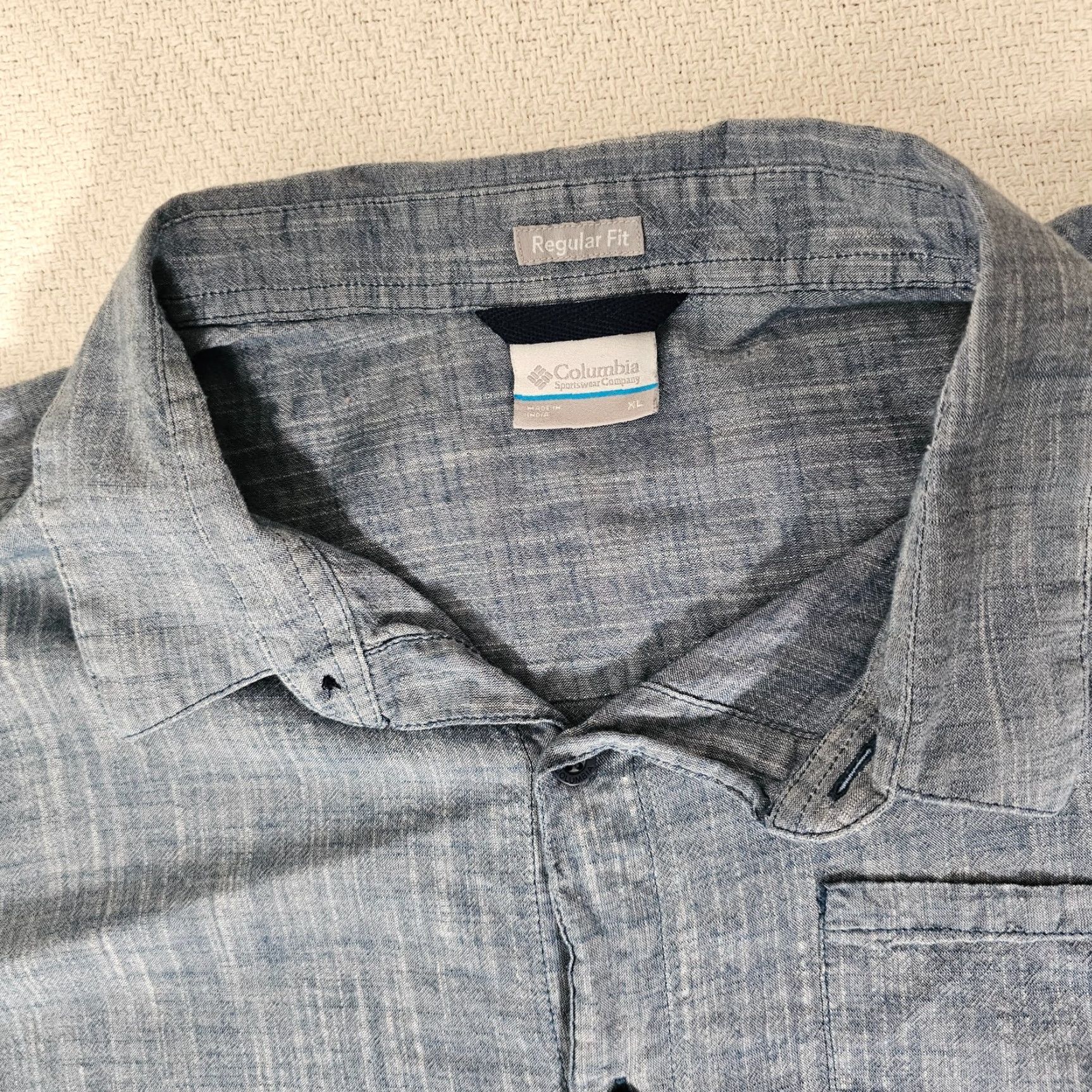 Vintage Columbia Shirt Men XL Button-Down Short Sleeve Heather Blue Outdoors Hiking Fish Casual Workwear Size US XL / EU 56 / 4 - 2 Thumbnail