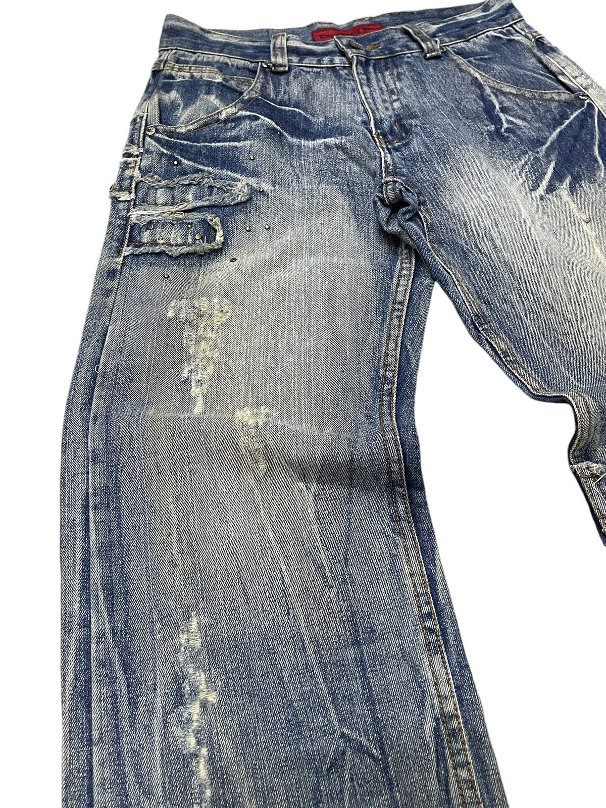 In The Attic × Japanese Brand × semanticdesign Euro Eagle Jeans Studded Claw Mark Distressed Loose Jeans Size US 30 / EU 46 - 10 Thumbnail