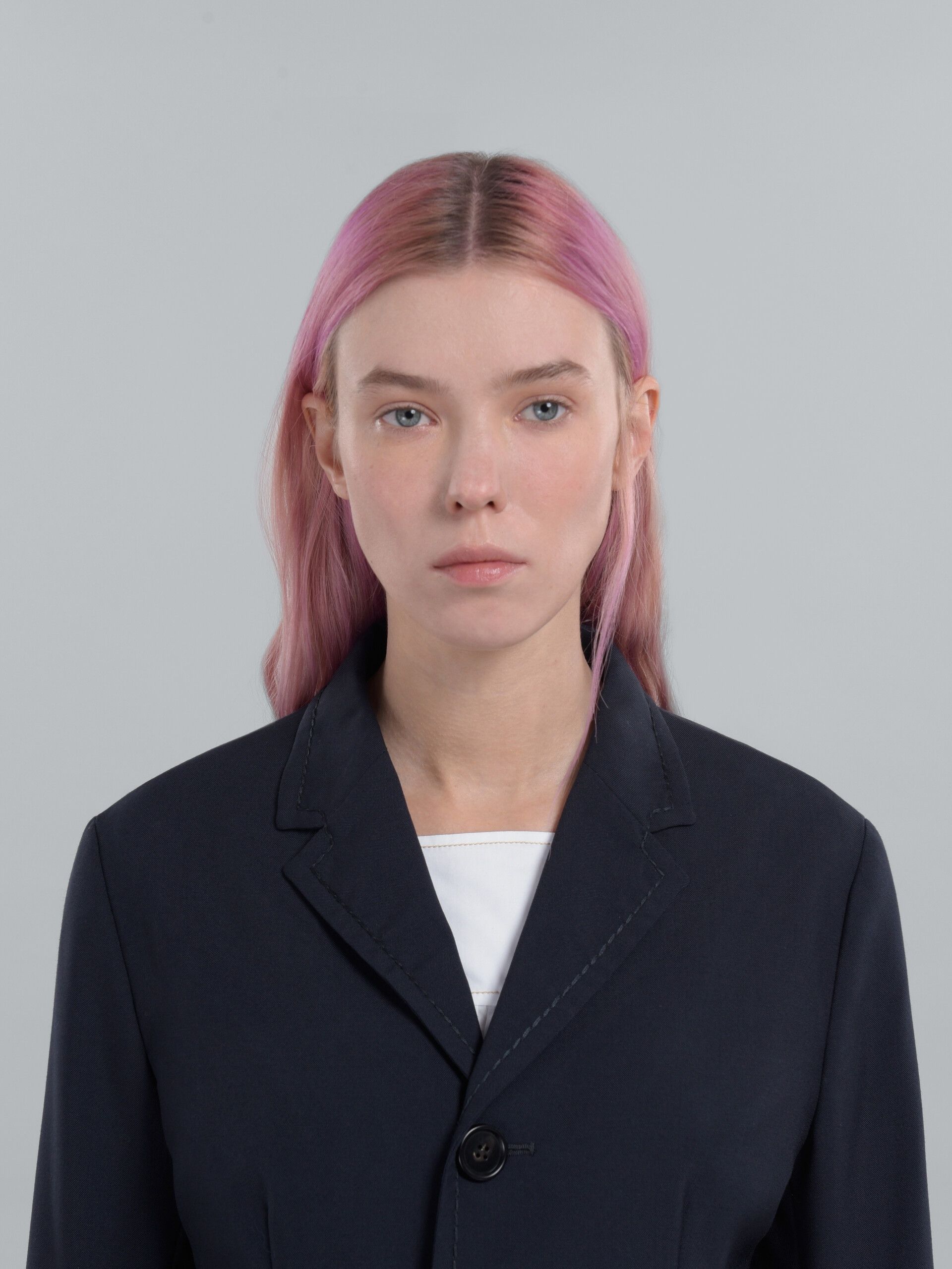 Marni o1w1db10125 Tropical Wool Jacket in Navy Blue Size S / US 4 / IT 40 - 5 Thumbnail