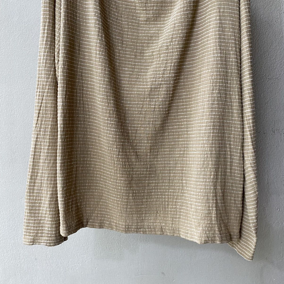 Issey Miyake Plantation Beige Striped Cowl Neck Long Sleeve Top Size M / US 6-8 / IT 42-44 - 5 Thumbnail
