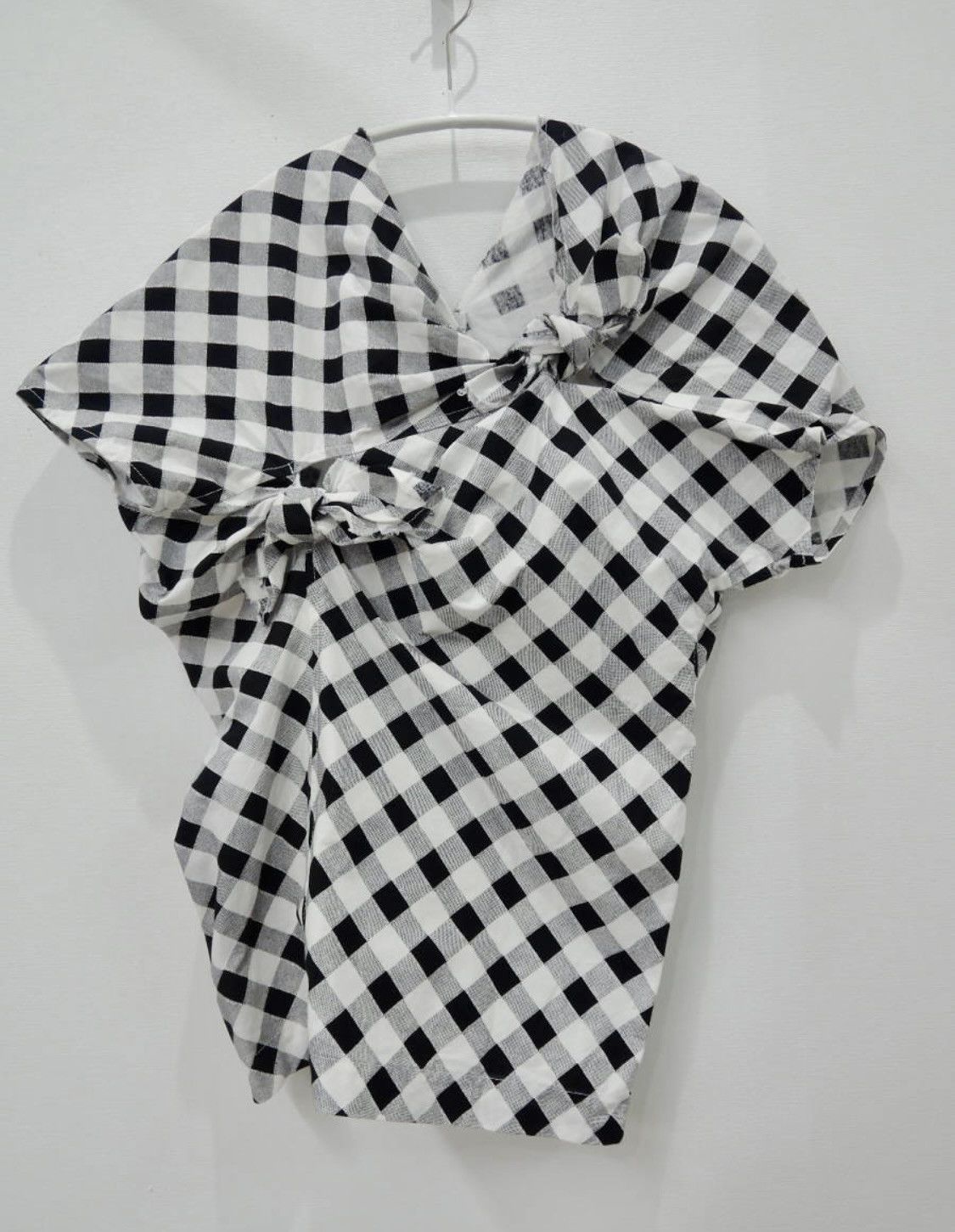 tricot COMME des GARCONS チェック柄 半袖 Tricot Comme des Garcons SS1992 TRICOT COMME DES GARCONS SHEER TOP