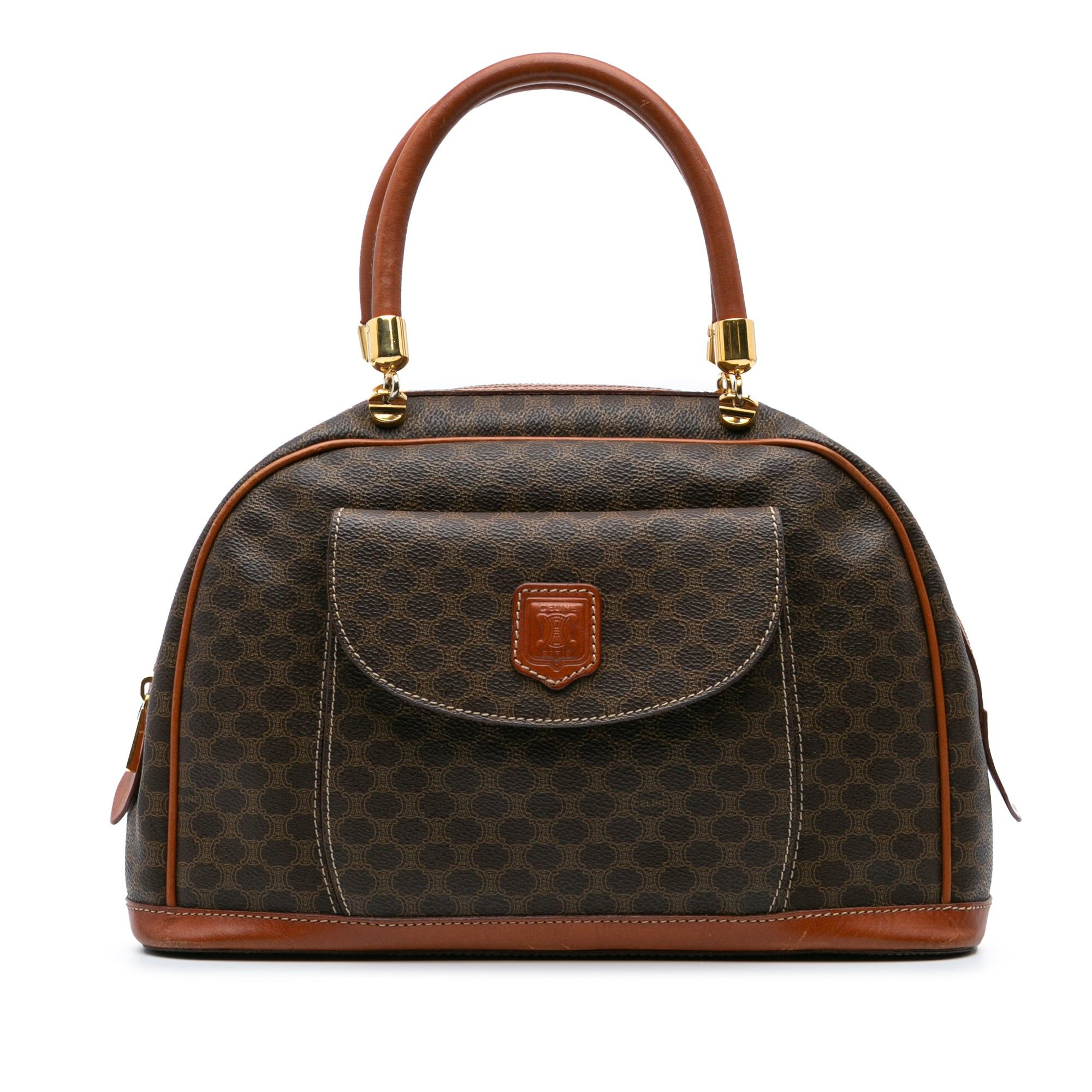 Celine Celine Macadam Coated Canvas Handbag Brown Size ONE SIZE - 1 Thumbnail