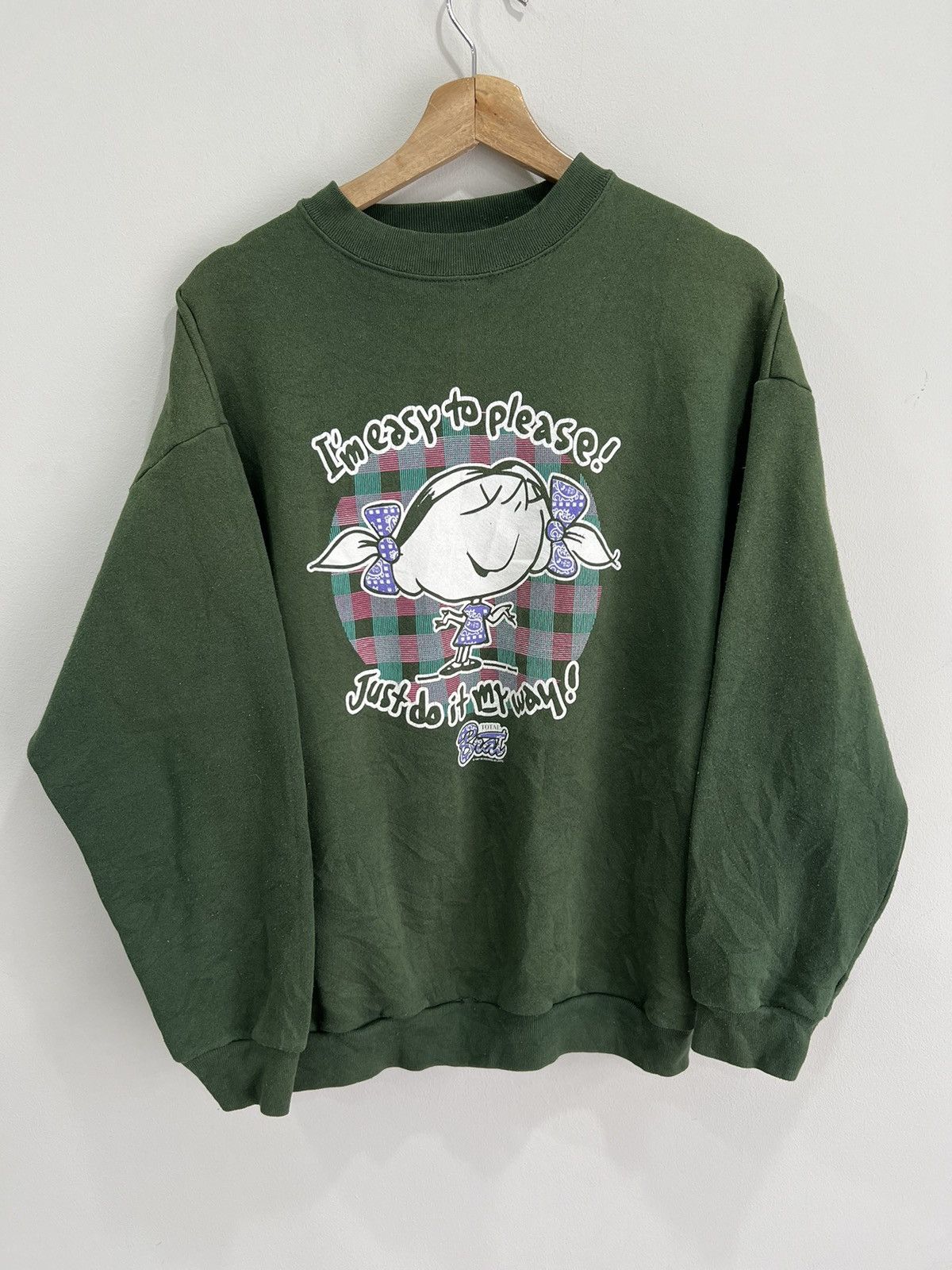 Vintage Vintage Easy To Please Do It My Way Sweater Spoiled green Size US L / EU 52-54 / 3 - 1 Thumbnail