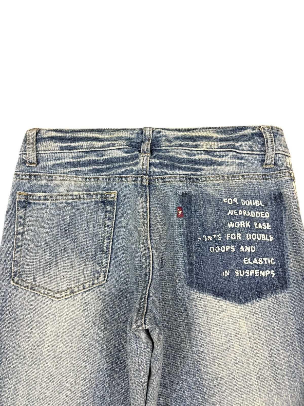 Seditionaries Vintage Japanese Brand Faded Wash Printed Flare Jeans Size US 29 - 8 Thumbnail