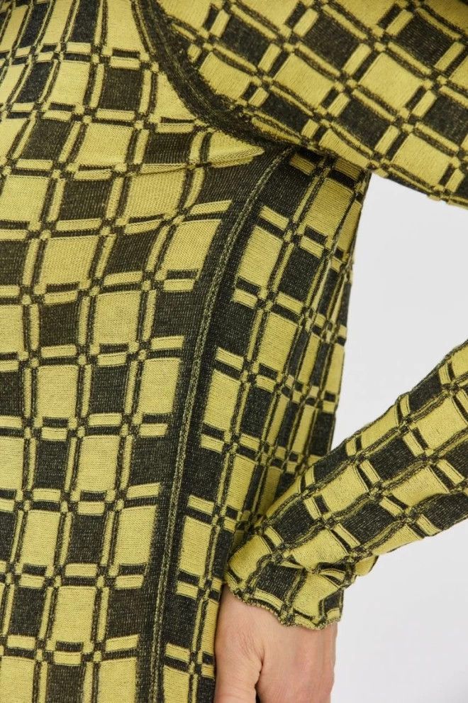 Kenzo o1y1025 Checked Sweater in Lime Green/Black Size S / US 4 / IT 40 - 3 Thumbnail
