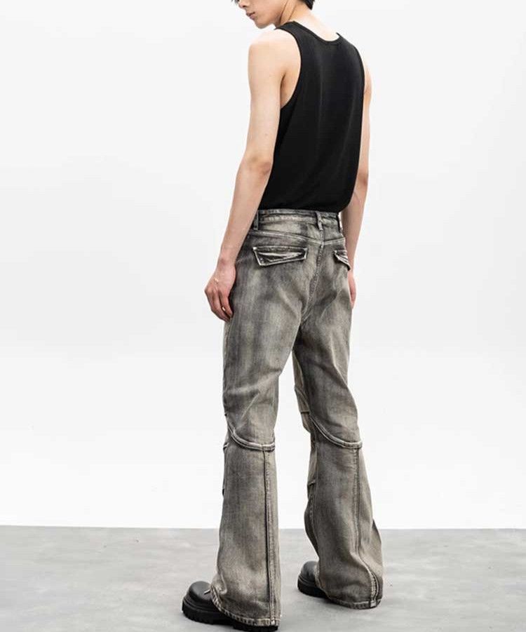 Japanese Brand × Vintage Pleated Denim Low Waist Vintage Style Flared Coal Party Size US 31 - 4 Thumbnail