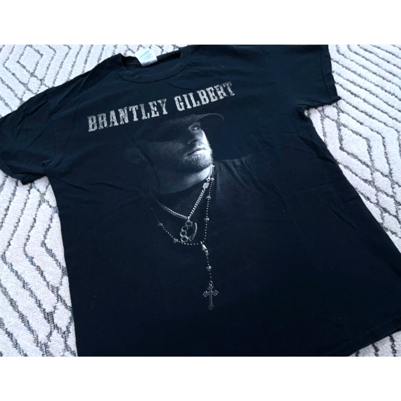 Gildan Brantley Gilbert Shirt Men Medium Black Tee Concert Music Band 2014 Gildan Short Sleeve Crew Neck Logo Size US M / EU 48-50 / 2 - 5 Thumbnail