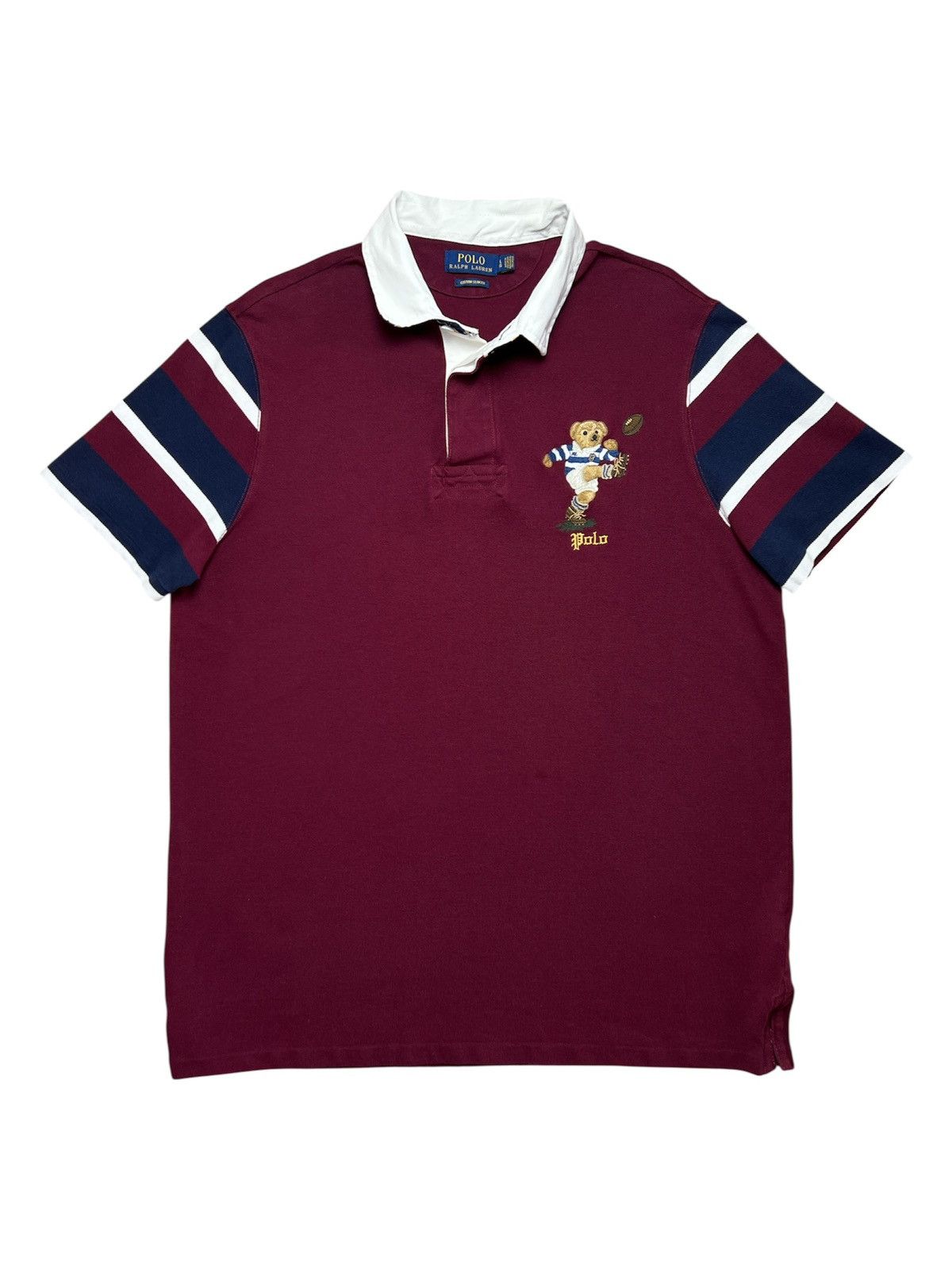 Polo Ralph Lauren Polo Ralph Lauren Bear Kicking Ball Rugby Football T-shirt Size US L / EU 52-54 / 3 - 1 Thumbnail