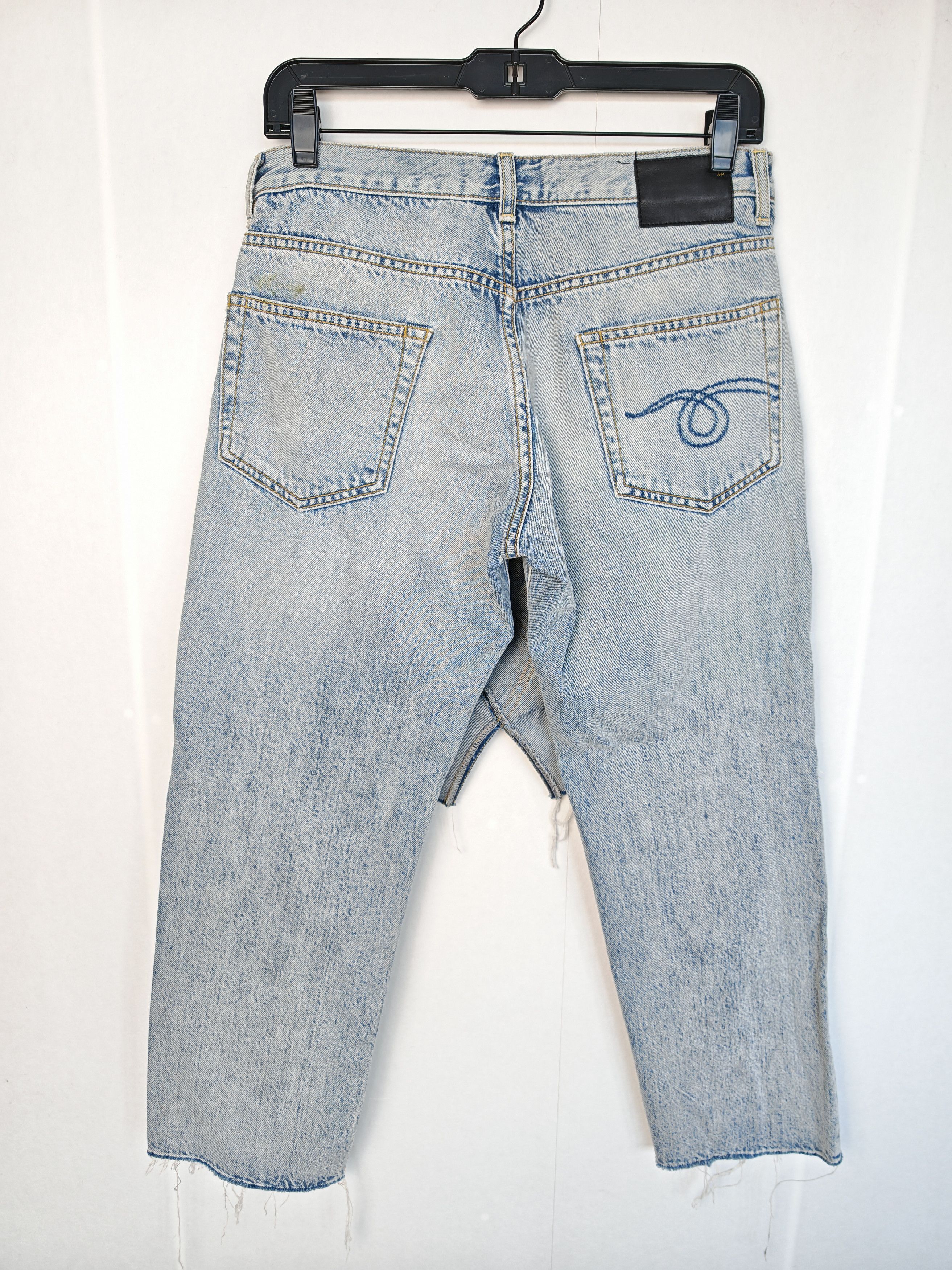 R13 RARE sample "Double Front" Layered Distressed Denim Skirt Size 27" / US 4 / IT 40 - 14 Thumbnail