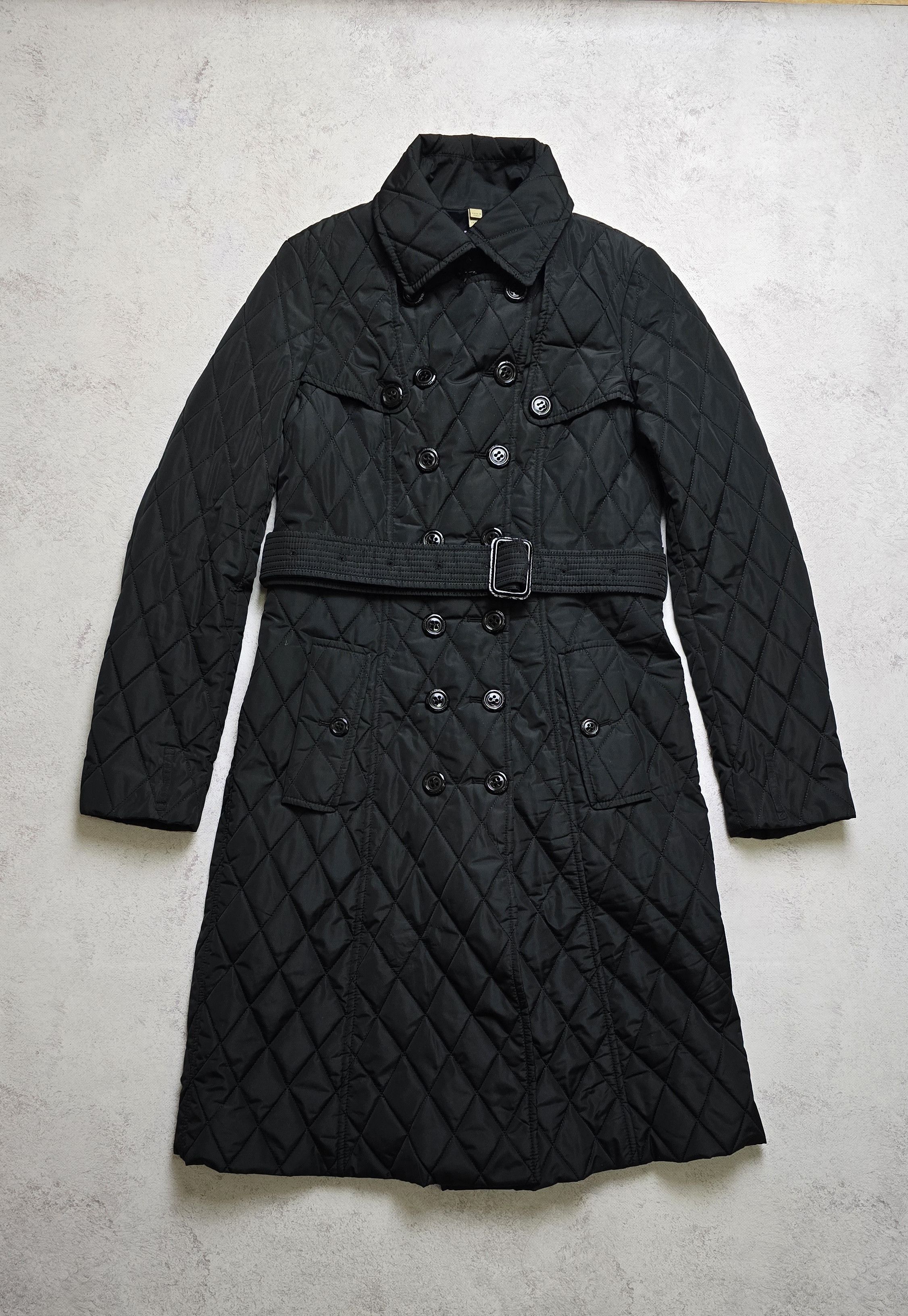 Burberry London Quilted Mid Length Trench Coat Jacket
