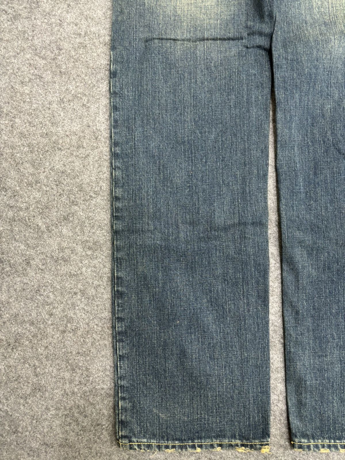 Japanese Brand 💥KARAKURI TAMASHI Koi Fish Embroided Distressed Denim F551 Size US 31 - 19 Thumbnail