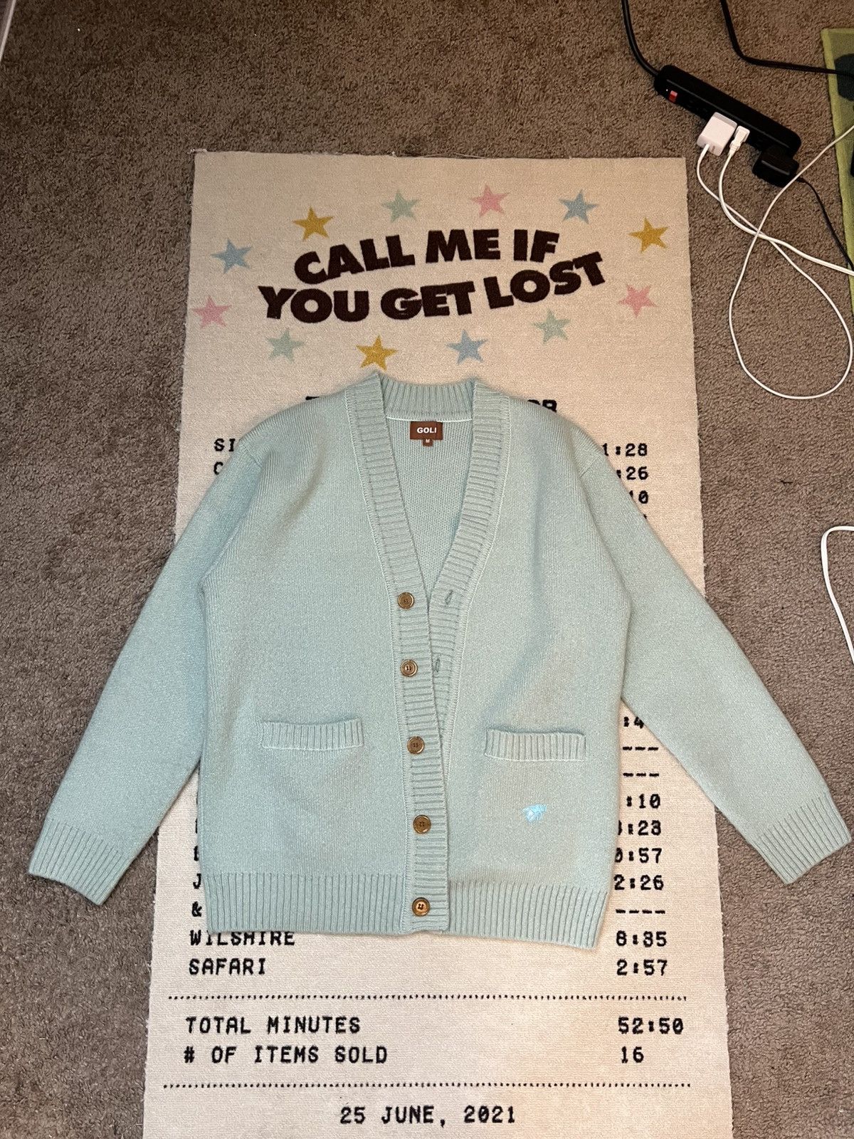 Huf × Streetwear HUF “FUCK IT” Cardigan size medium brown