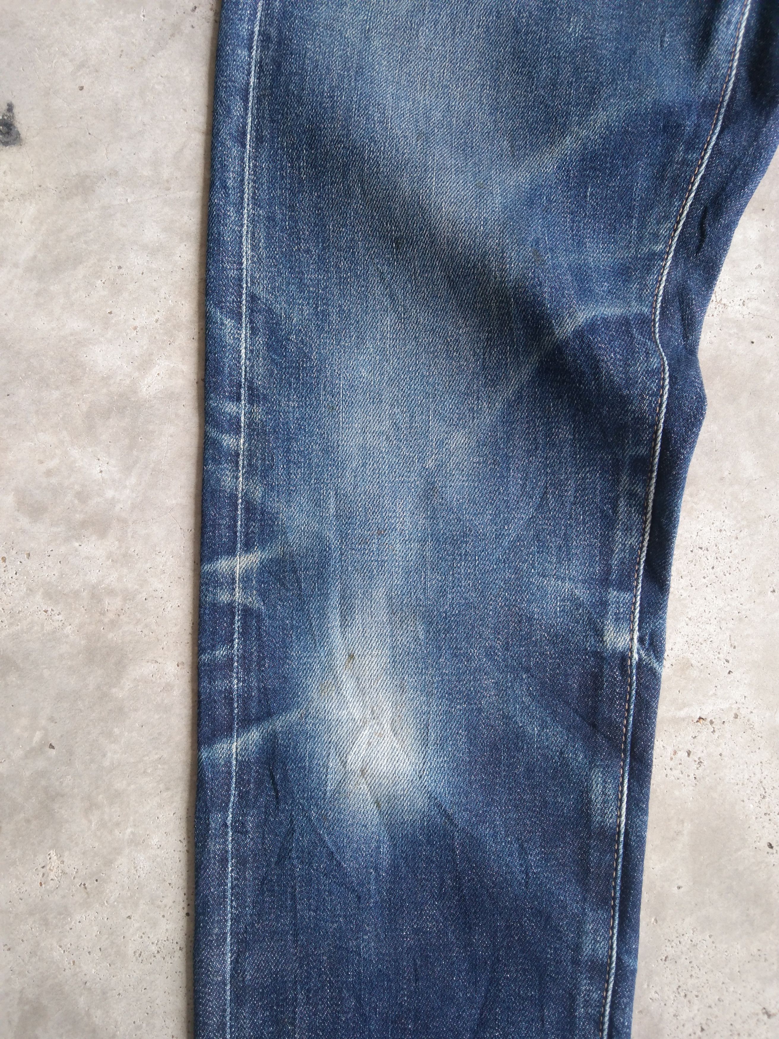 Japanese Brand Vintage Redline Uniqlo Selvedge Distressed Jeans 33x32 Size US 33 - 7 Thumbnail