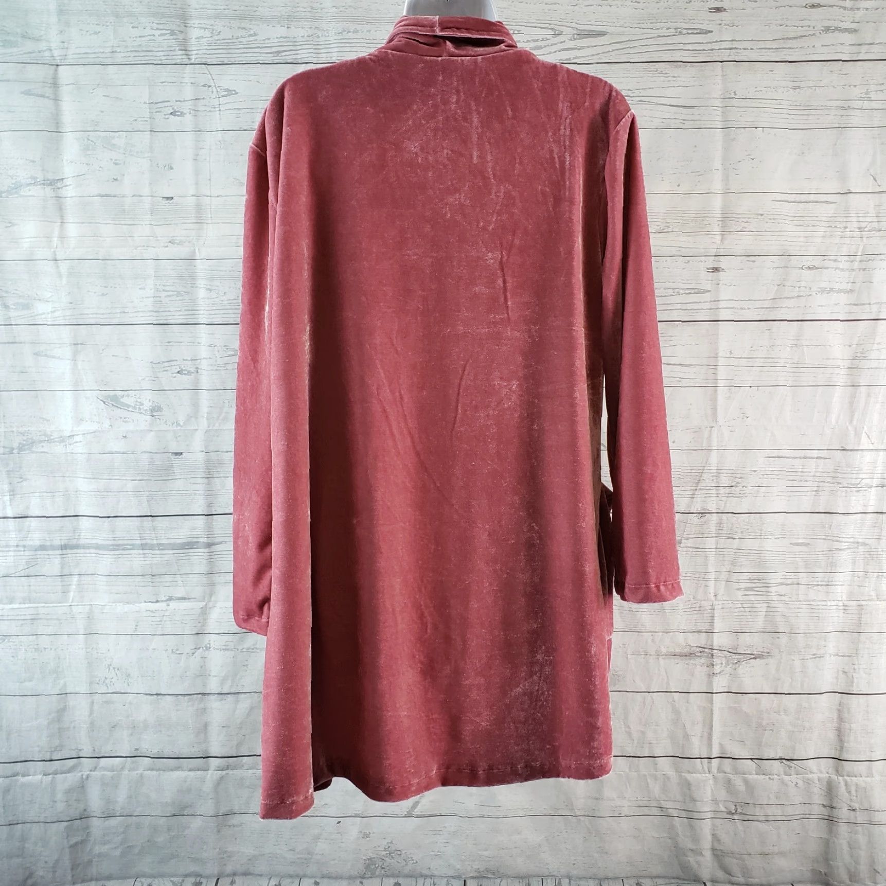 Vintage Amaryllis Cardigan Womens Velvet Pink Small Open Front Pockets Long Sleeve Knit Sweater Ladies, Cardigan, Velvet, Pink, Small, Women Size S / US 4 / IT 40 - 4 Thumbnail
