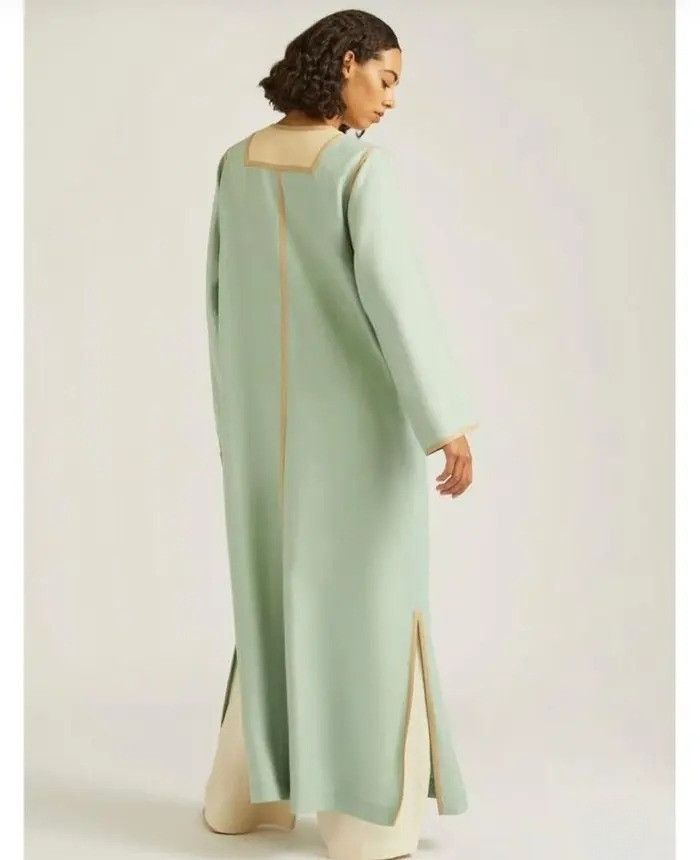 Loro Piana o1srvl11e0425 FAN0080 Maxi Dress in Light Green & Yellow Size M / US 6-8 / IT 42-44 - 3 Thumbnail