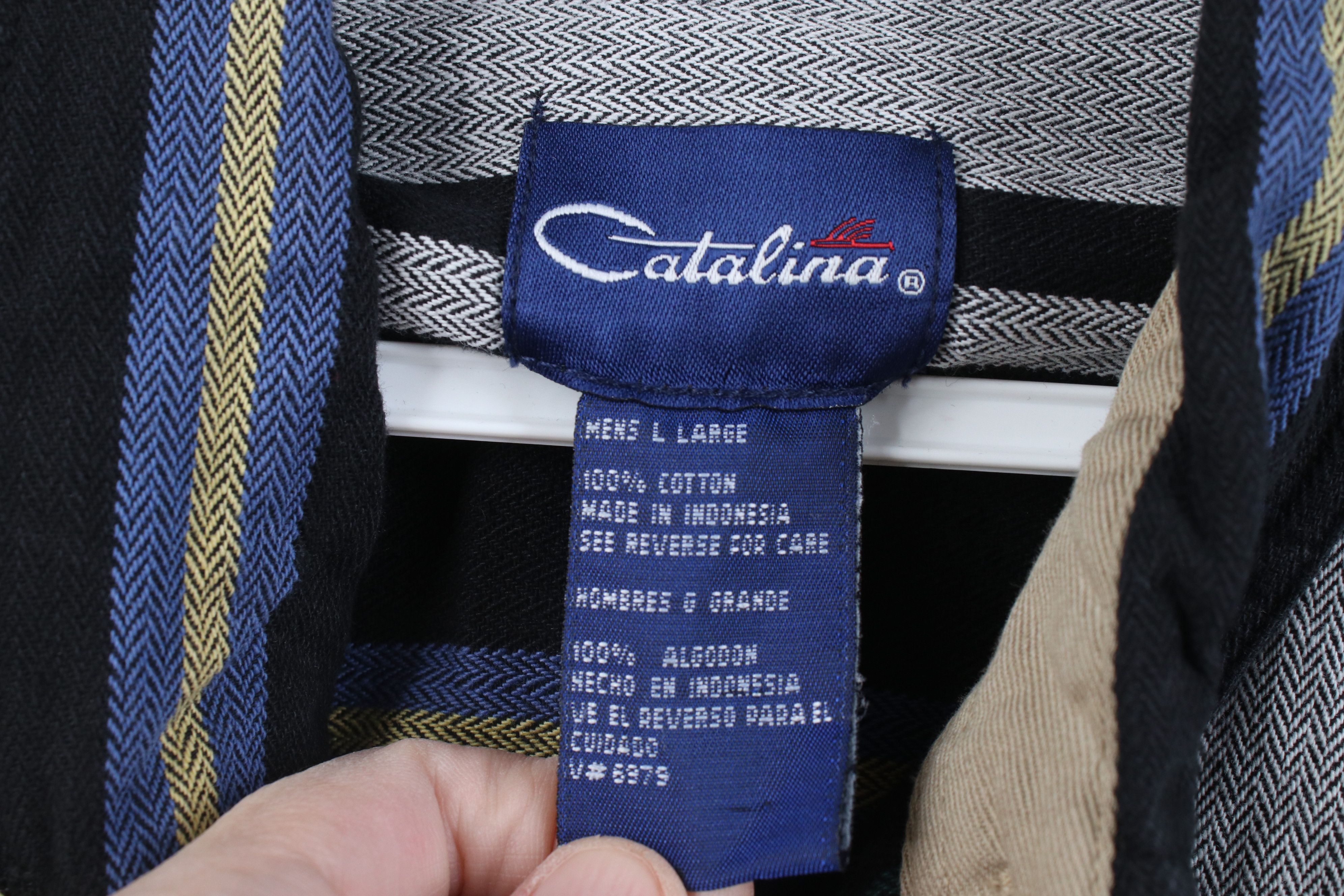 Vintage Vintage 90s Streetwear Herringbone Flannel Button Down Shirt Size US L / EU 52-54 / 3 - 8 Thumbnail
