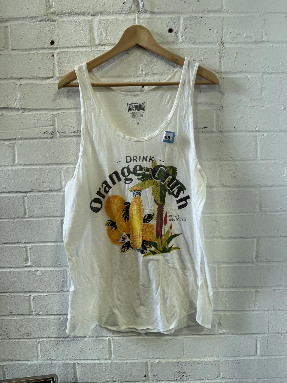 Designer White Orange Crush Graphic Tank Top Size US M / EU 48-50 / 2 - 1 Thumbnail