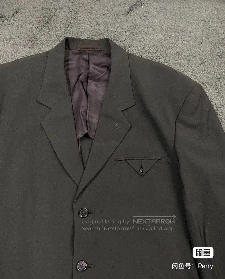 Yohji Yamamoto Yohji Yamamoto Green Padded Shoulder Blazer. Size US M / EU 48-50 / 2 - 4 Thumbnail