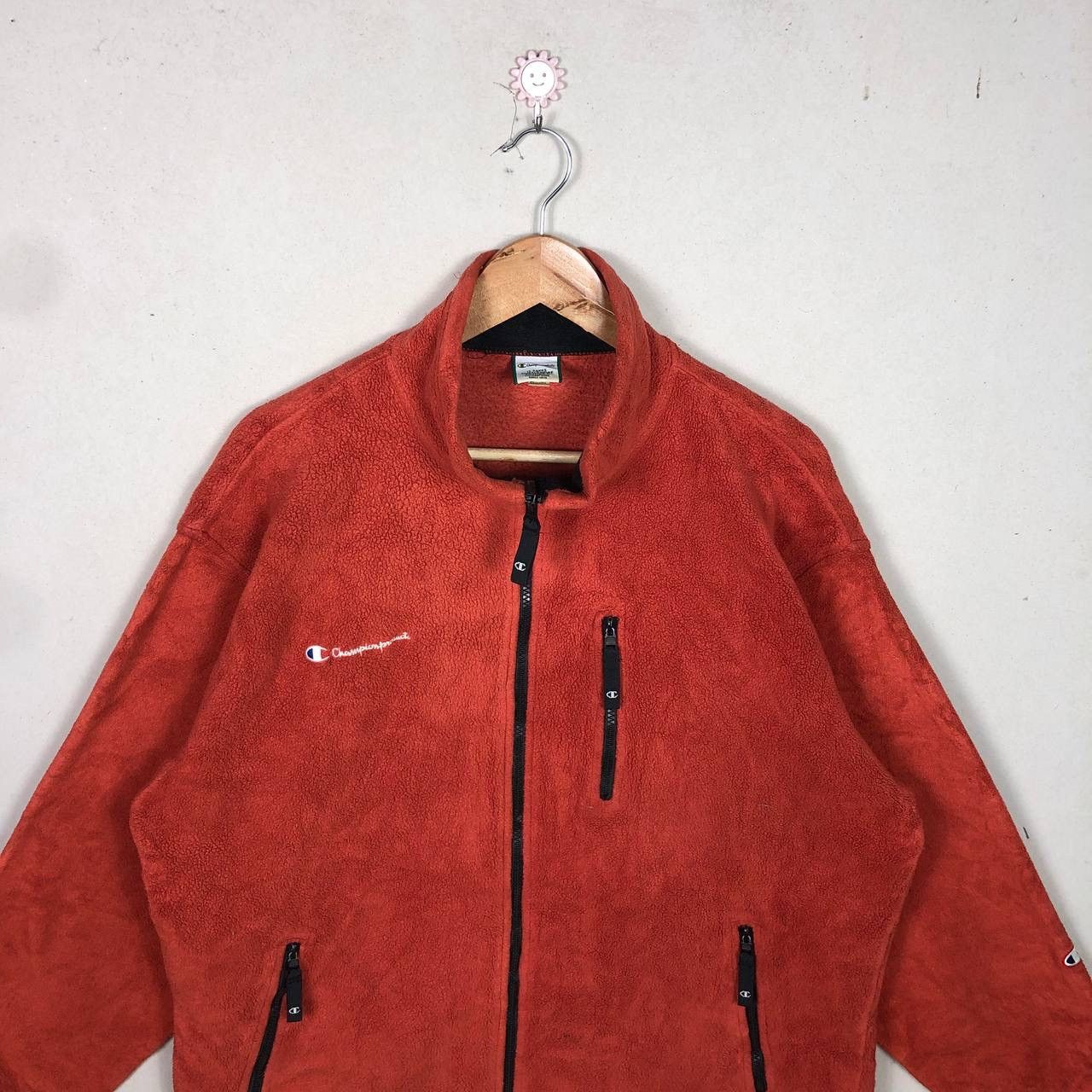 Champion Vintage Champion Fleece Sweater Jacket Orange Size US L / EU 52-54 / 3 - 3 Thumbnail