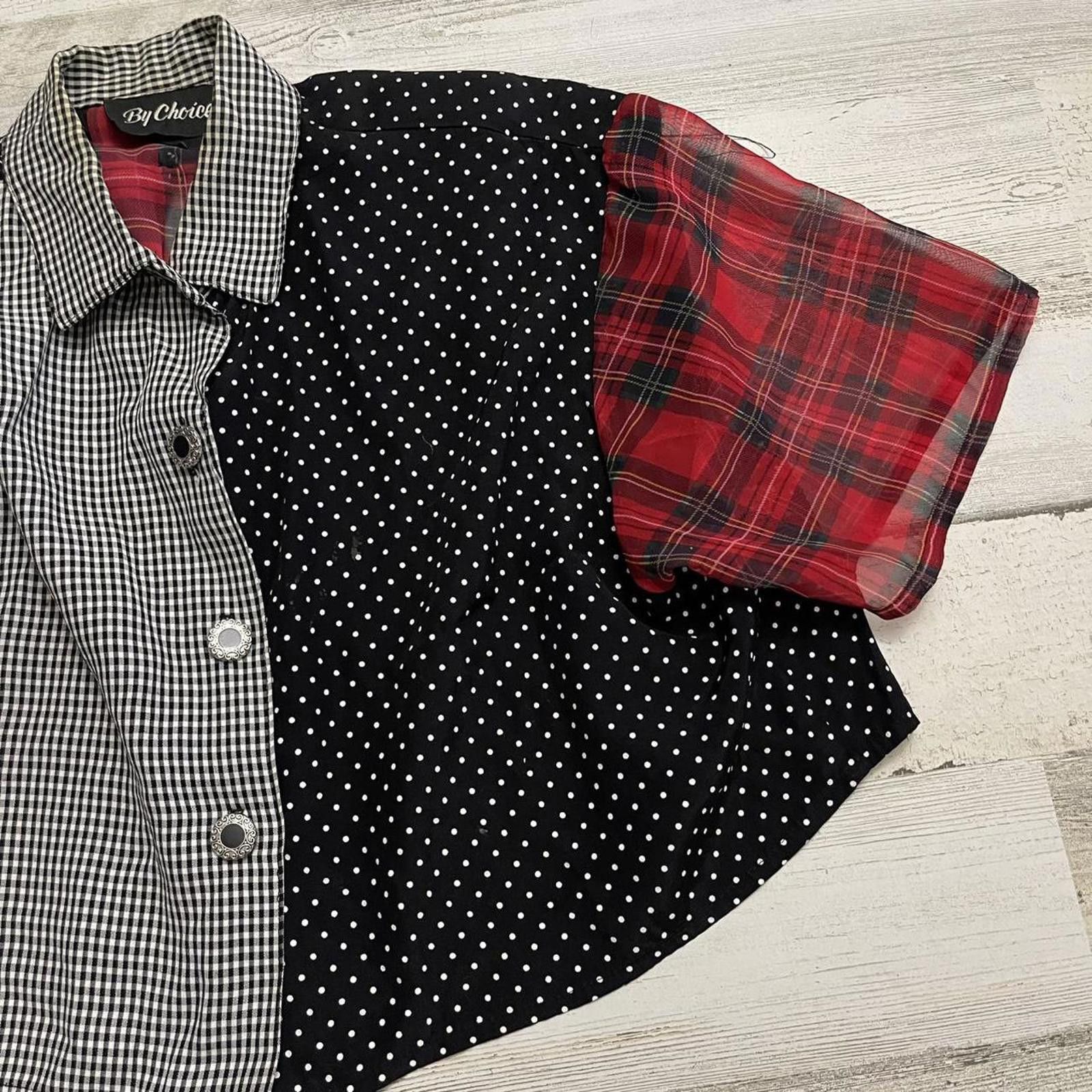 Designer 80s polka dot plaid crop small Size S / US 4 / IT 40 - 2 Thumbnail