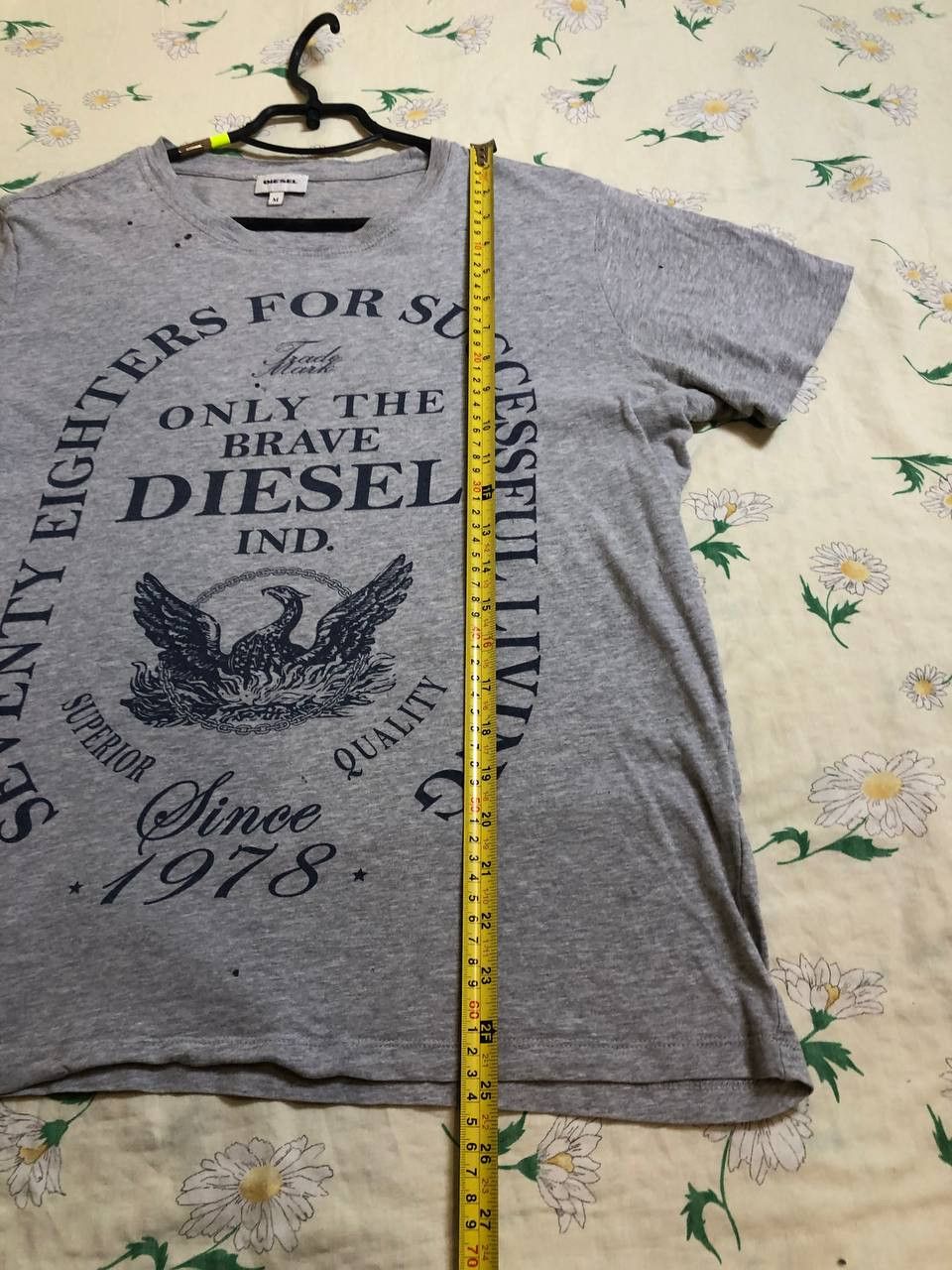 Diesel Gray T-Shirt Big print Diesel Y2K Streetwear Size US M / EU 48-50 / 2 - 9 Thumbnail