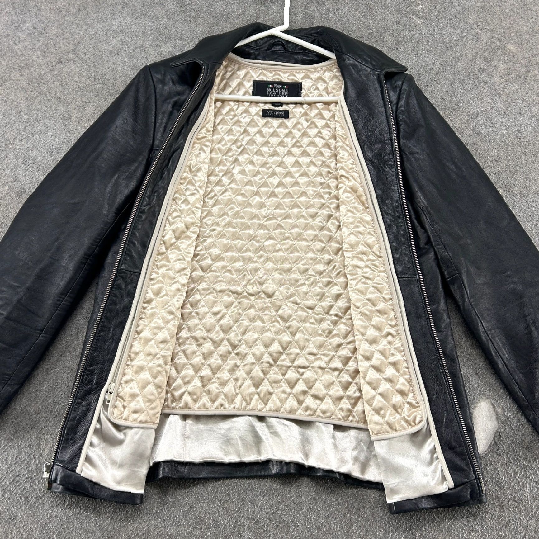 Vintage Wilsons Leather Jacket Womens M Black Pelle Studio Quilted Lined Thinsulate Size M / US 6-8 / IT 42-44 - 6 Thumbnail