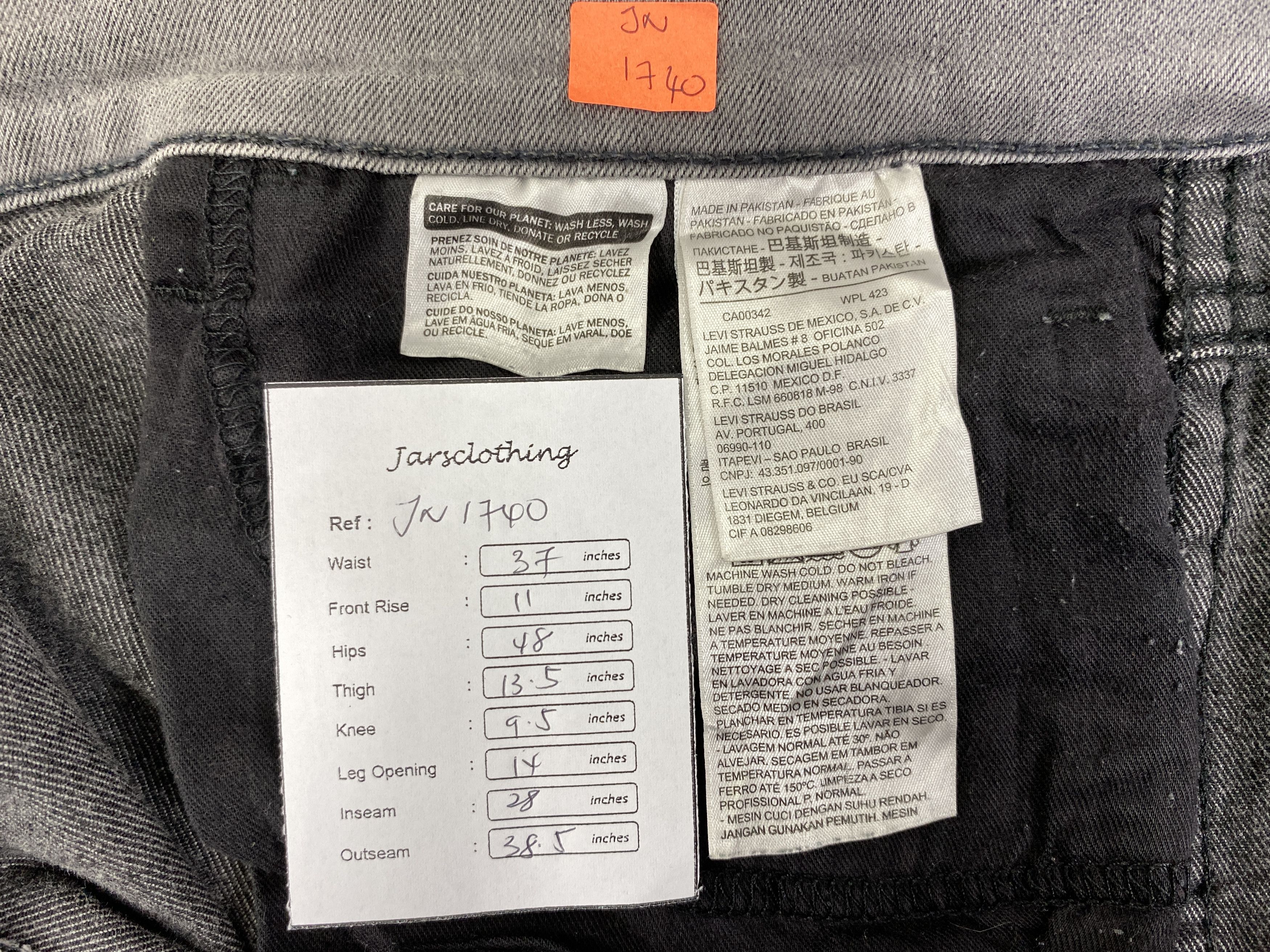 Levi's Grey Vintage Levi's 511 Jeans 37x28 Denim -JN1740 Size US 37 - 8 Thumbnail
