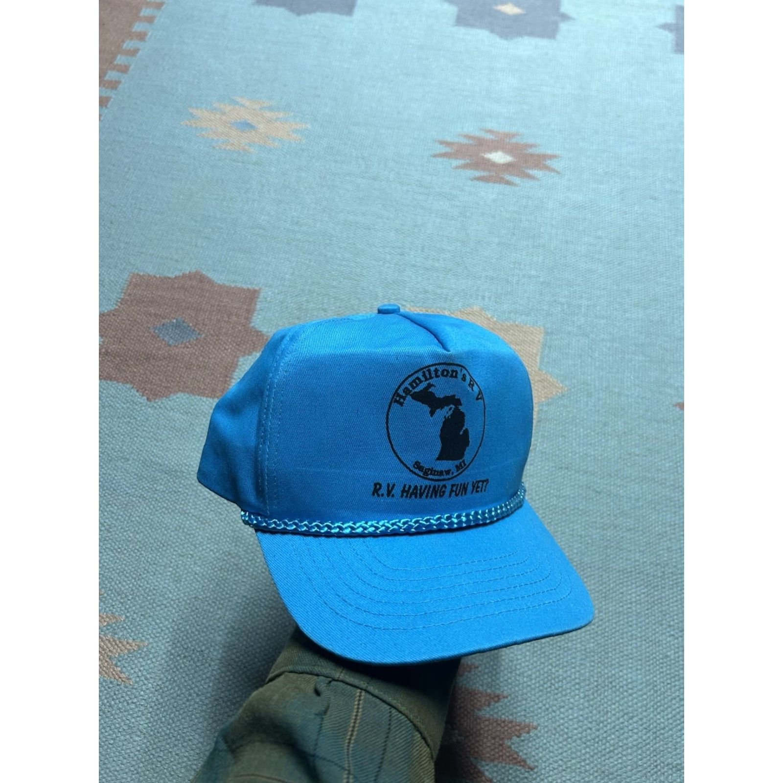 Hamilton VINTAGE SnapBack hat cap Hamilton’s RV Saginaw Michigan adjustable blue rope Men Adjustable Blue Rope Snapback Size ONE SIZE - 2 Thumbnail