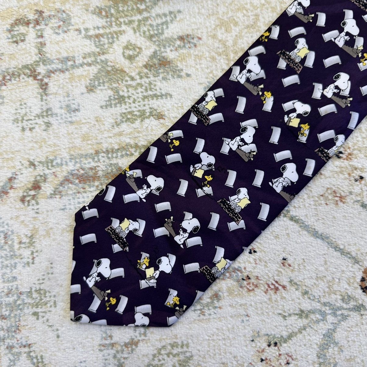 Vintage Vintage Snoopy Tie Ties 90s Cartons Silk Y2K Old Money Size ONE SIZE - 3 Thumbnail